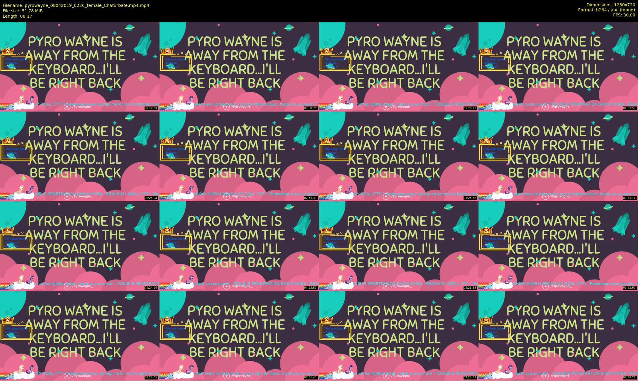 pyrowayne — 9 minute Chaturbate female cam show recording, 720p, Apr 8, 2019