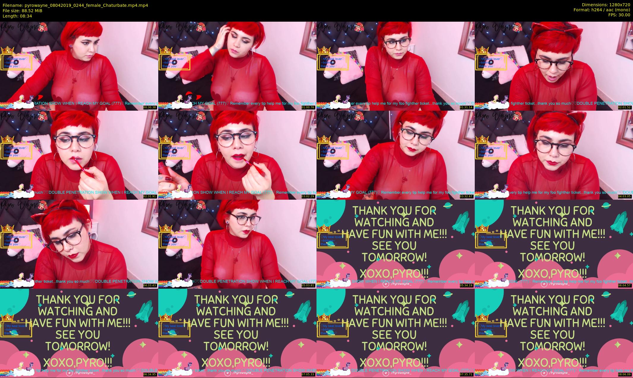 pyrowayne — 9 minute Chaturbate female cam show recording, 720p, Apr 8, 2019