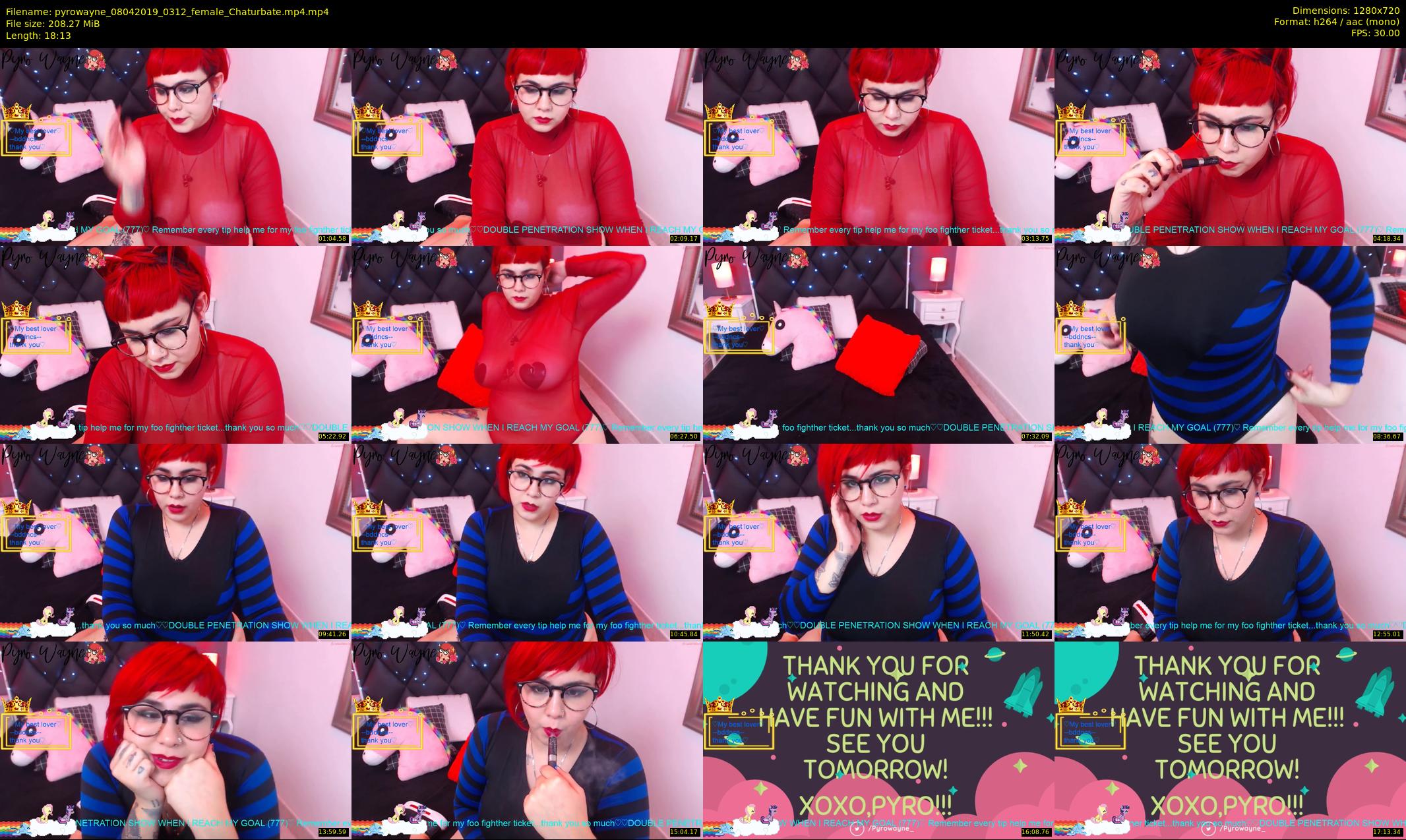 pyrowayne — 19 minute Chaturbate female cam show recording, 720p, Apr 8, 2019