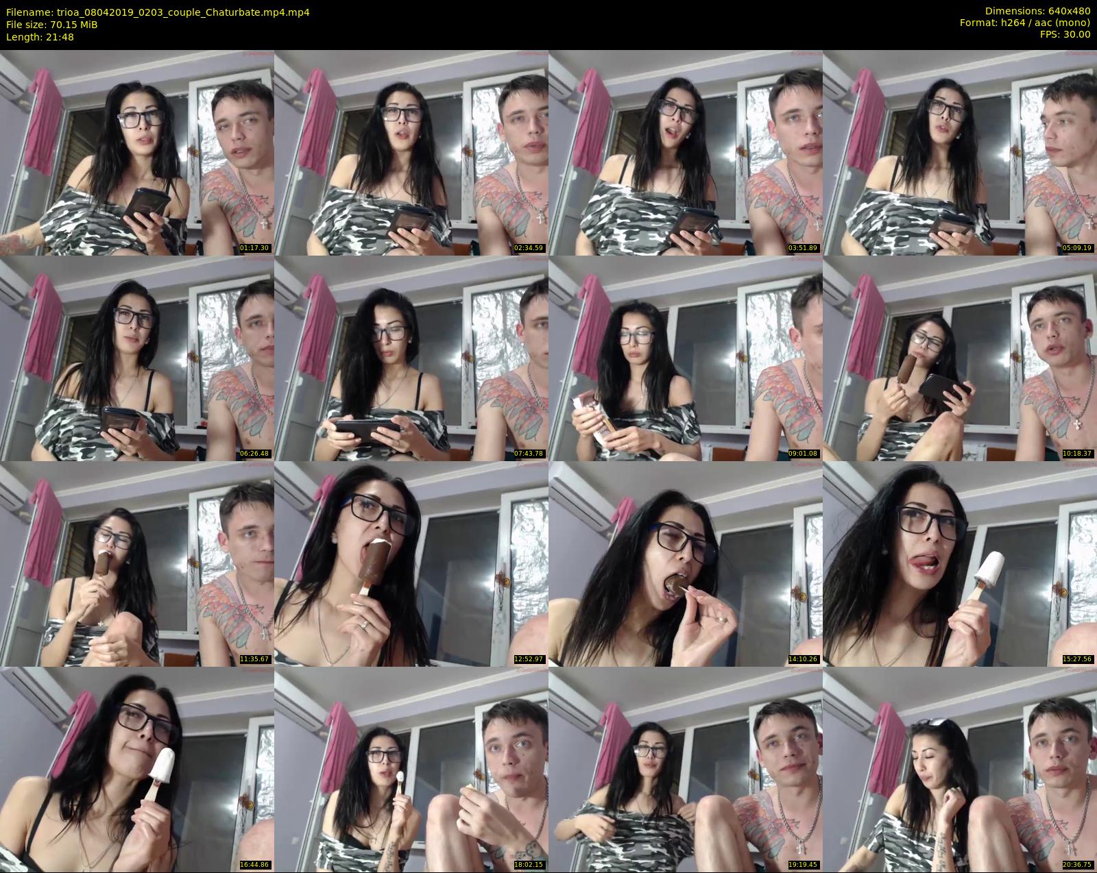trioa — 22 minute Chaturbate couple cam show recording, 480p, Apr 8, 2019