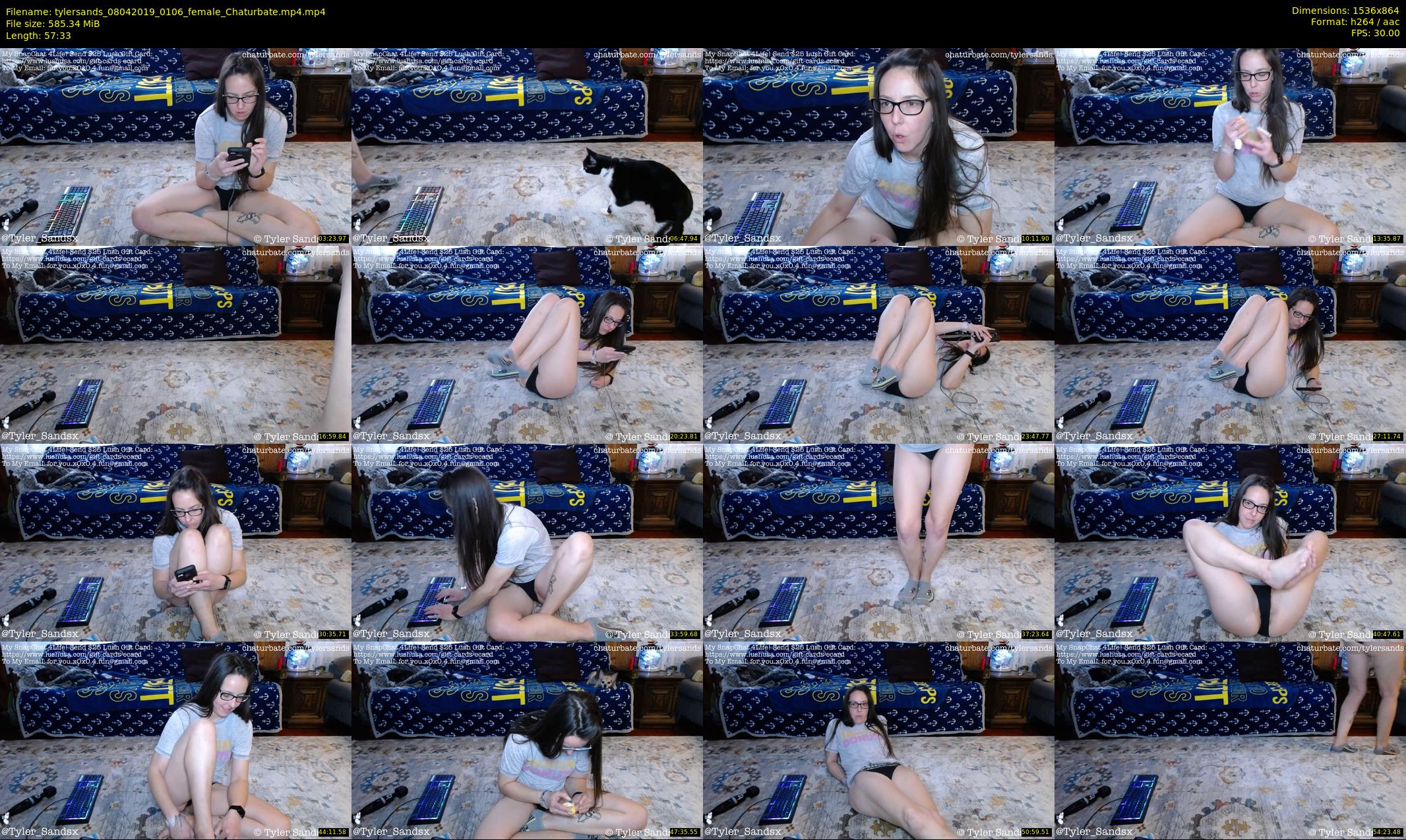tylersands — 58 minute Chaturbate female cam show recording, 720p, Apr 8, 2019