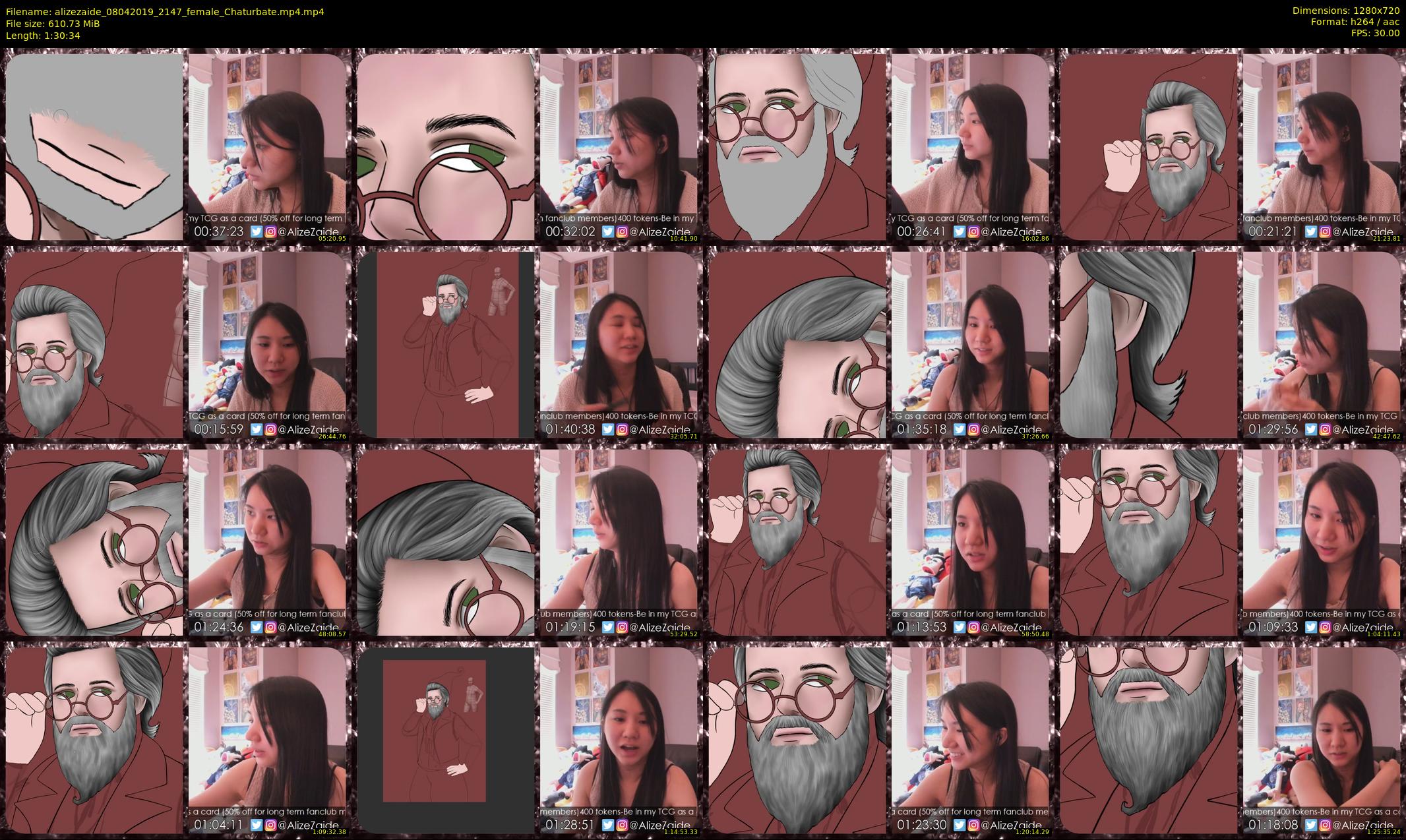 alizezaide — 91 minute Chaturbate female cam show recording, 720p, Apr 8, 2019