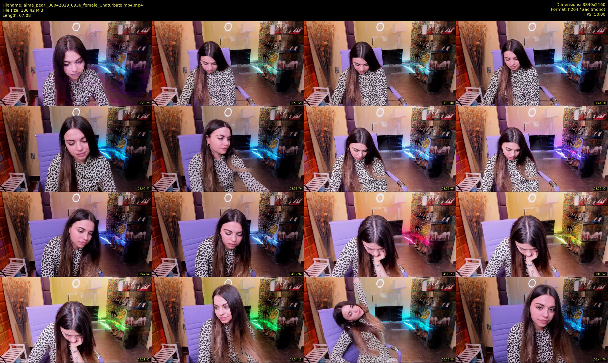 alma_pearl — 8 minute Chaturbate female cam show recording, 4K, Apr 8, 2019