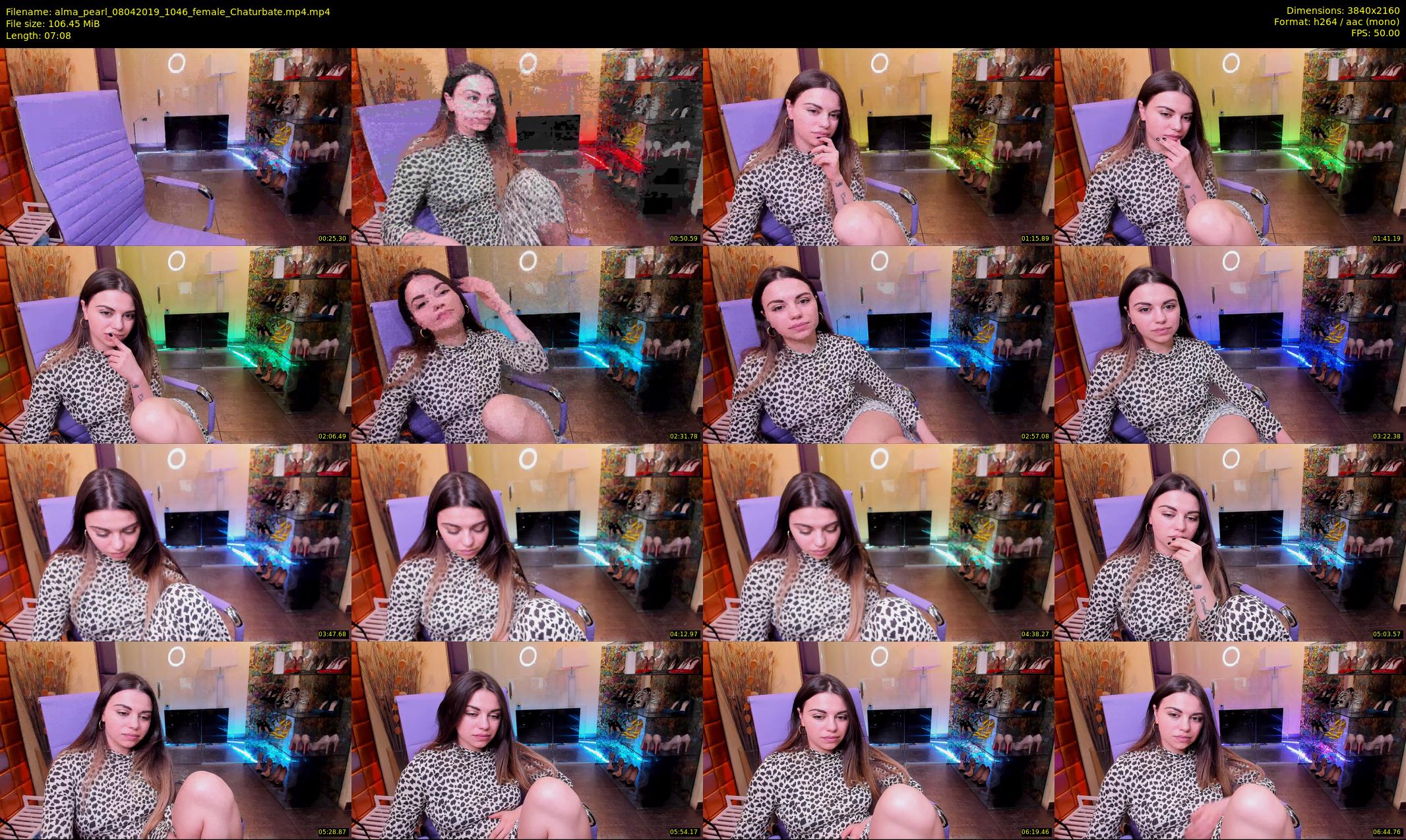 alma_pearl — 8 minute Chaturbate female cam show recording, 4K, Apr 8, 2019