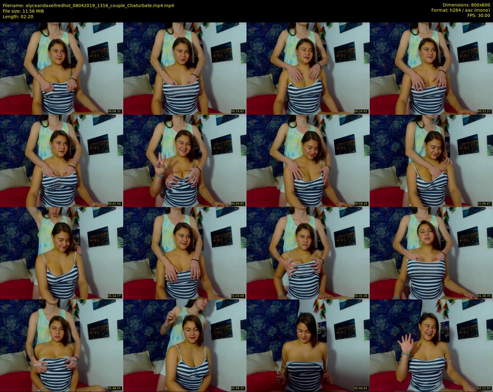 alyceandaxellredhot — 3 minute Chaturbate couple cam show recording, 480p, Apr 8, 2019