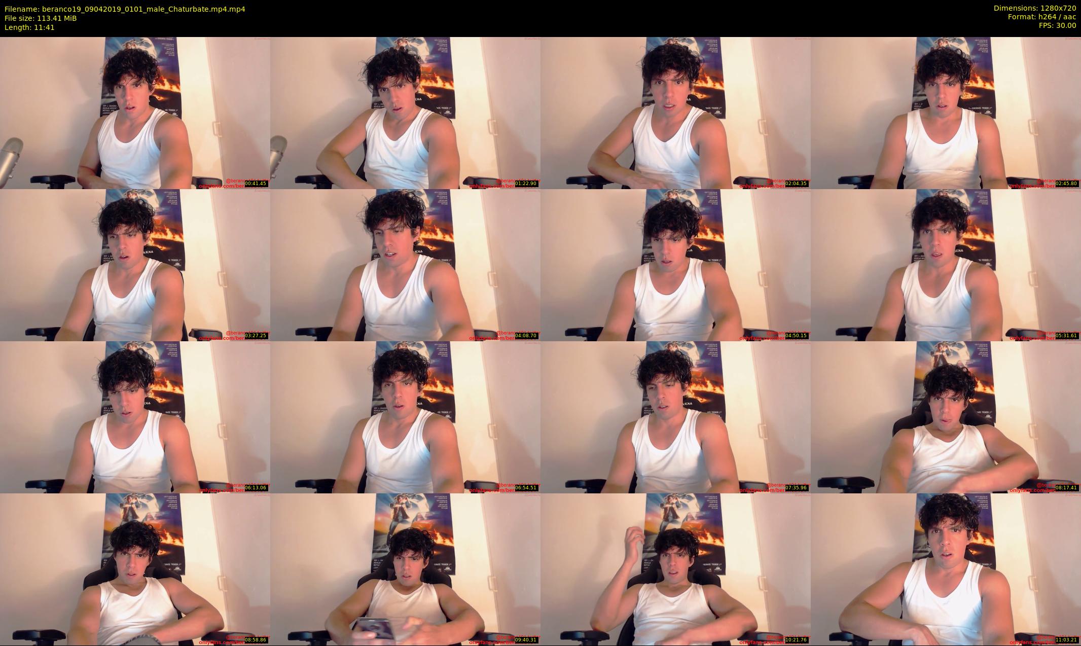 beranco19 — 12 minute Chaturbate male cam show recording, 720p, Apr 9, 2019