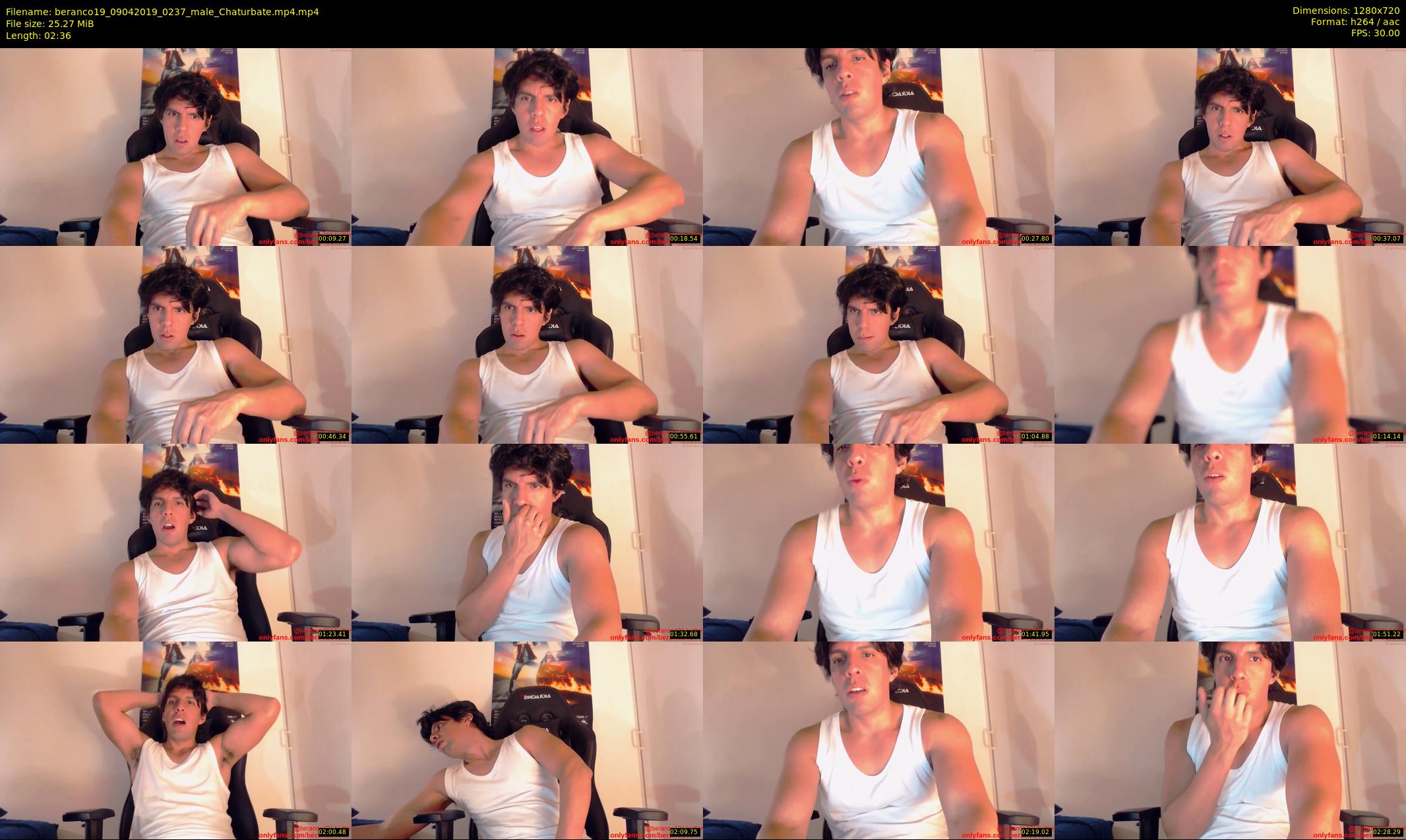beranco19 — 3 minute Chaturbate male cam show recording, 720p, Apr 9, 2019
