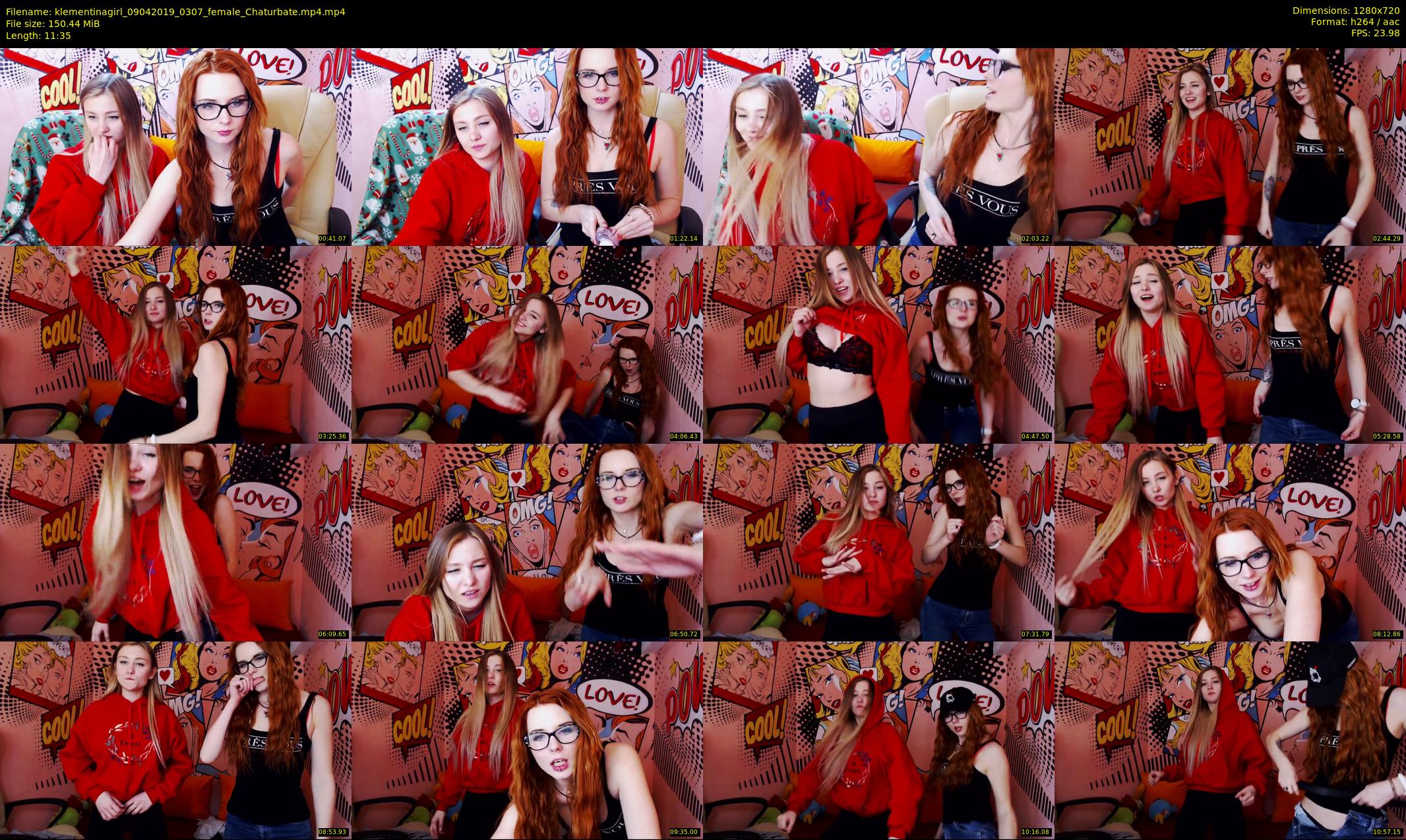 klementinagirl — 12 minute Chaturbate female cam show recording, 720p, Apr 9, 2019