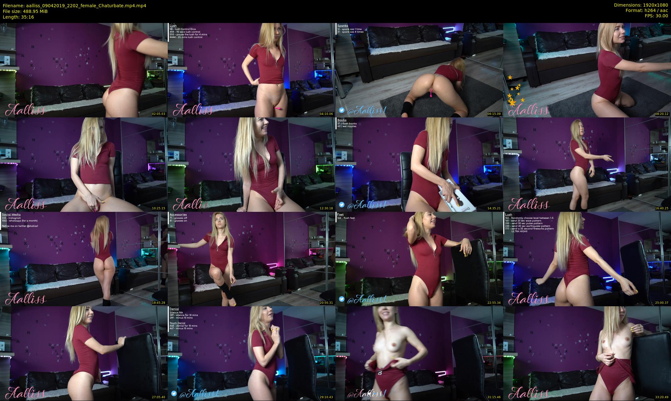 aalliss — 36 minute Chaturbate female cam show recording, 1080p, Apr 9, 2019