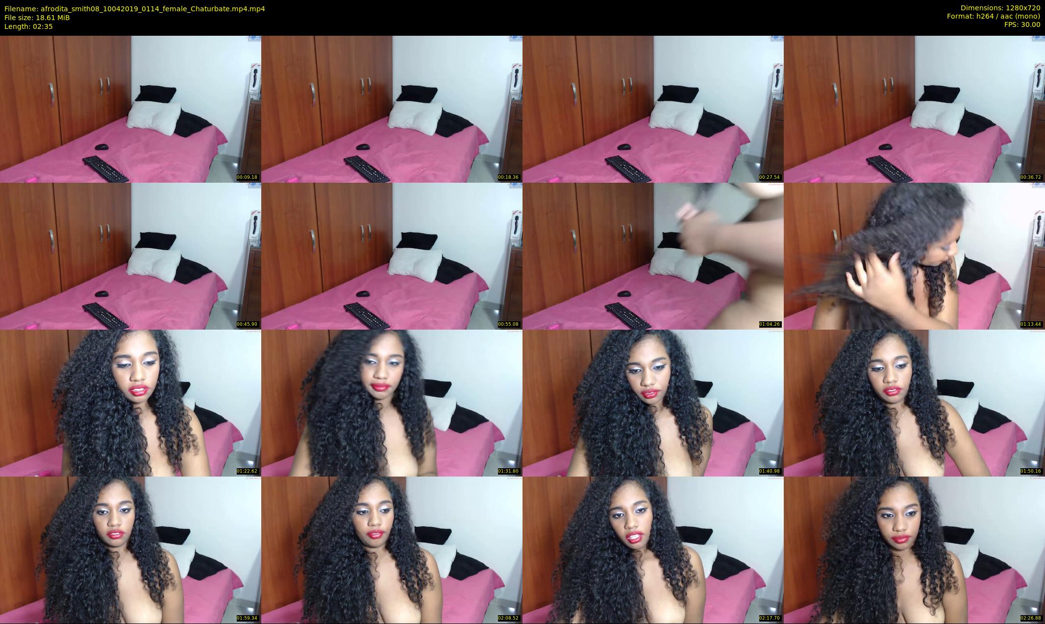 afrodita_smith08 — 3 minute Chaturbate female cam show recording, 720p, Apr 10, 2019