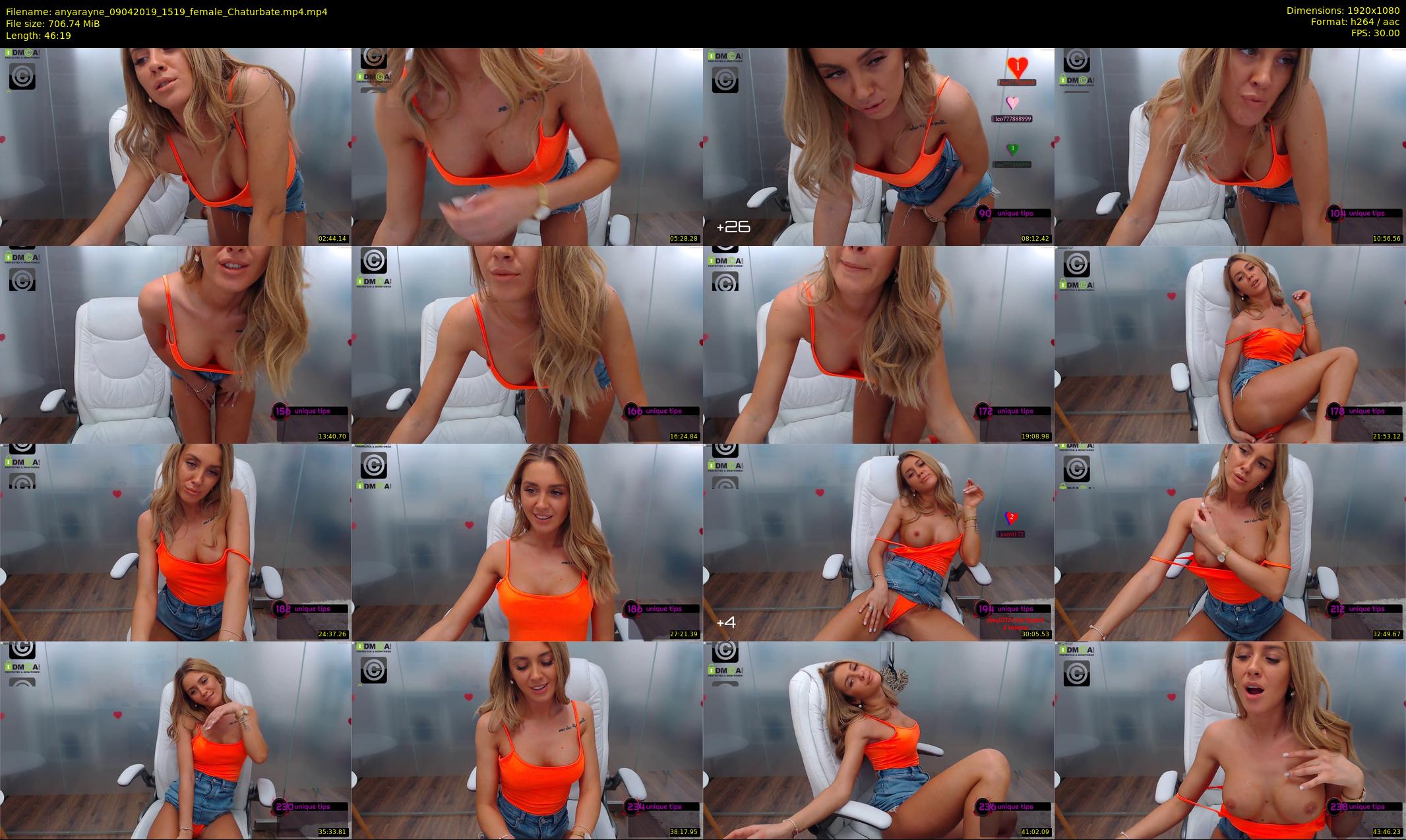 anyarayne — 47 minute Chaturbate female cam show recording, 1080p, Apr 9, 2019