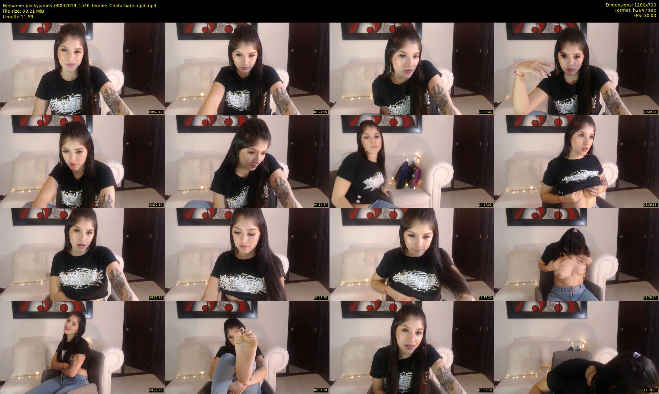 beckyjames — 12 minute Chaturbate female cam show recording, 720p, Apr 9, 2019