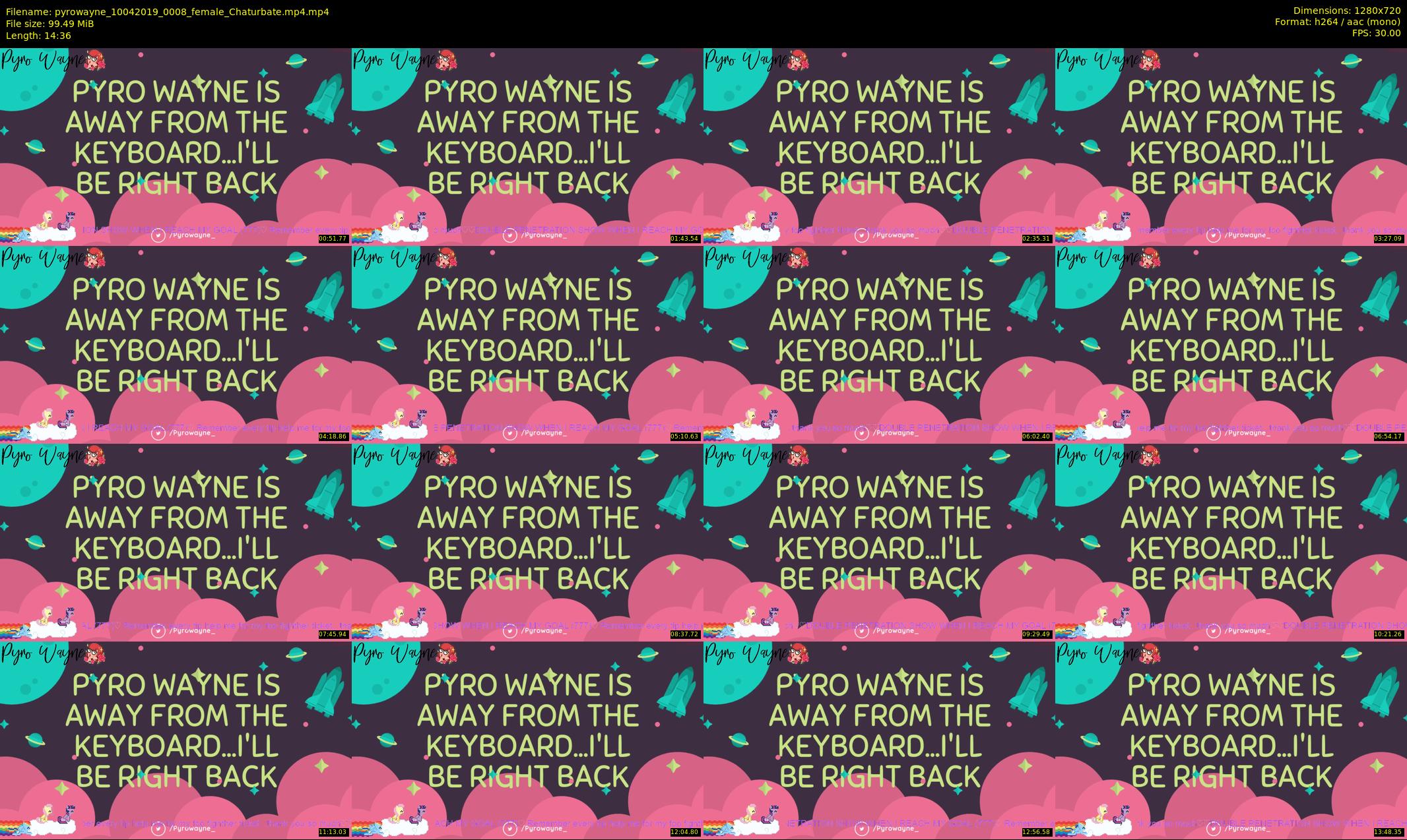 pyrowayne — 15 minute Chaturbate female cam show recording, 720p, Apr 10, 2019