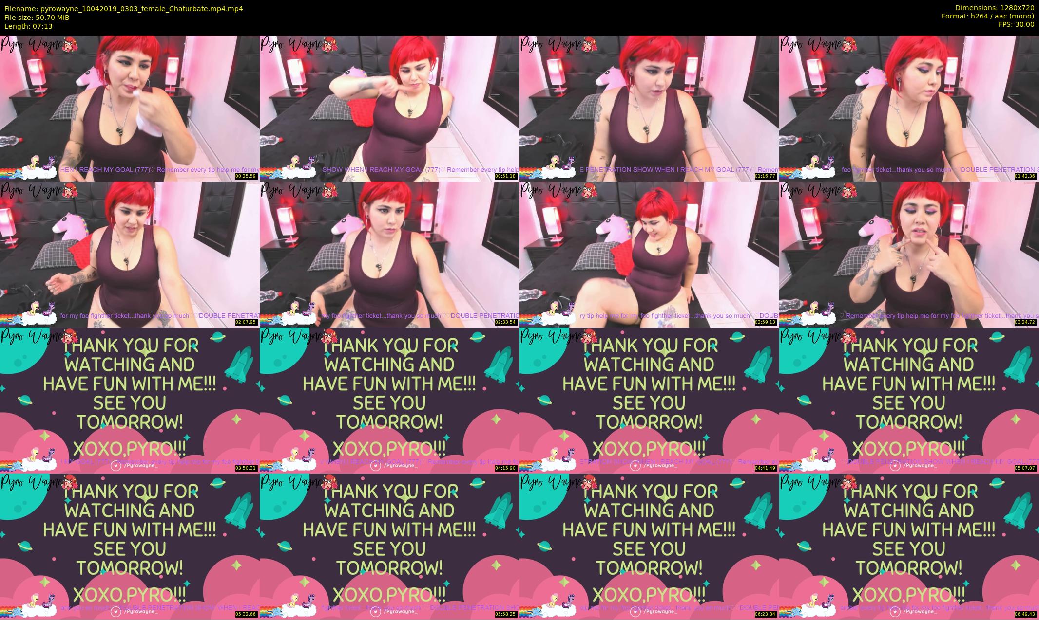 pyrowayne — 8 minute Chaturbate female cam show recording, 720p, Apr 10, 2019