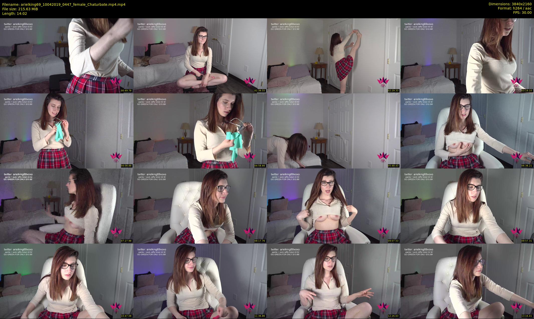 arielking69 — 15 minute Chaturbate female cam show recording, 4K, Apr 10, 2019