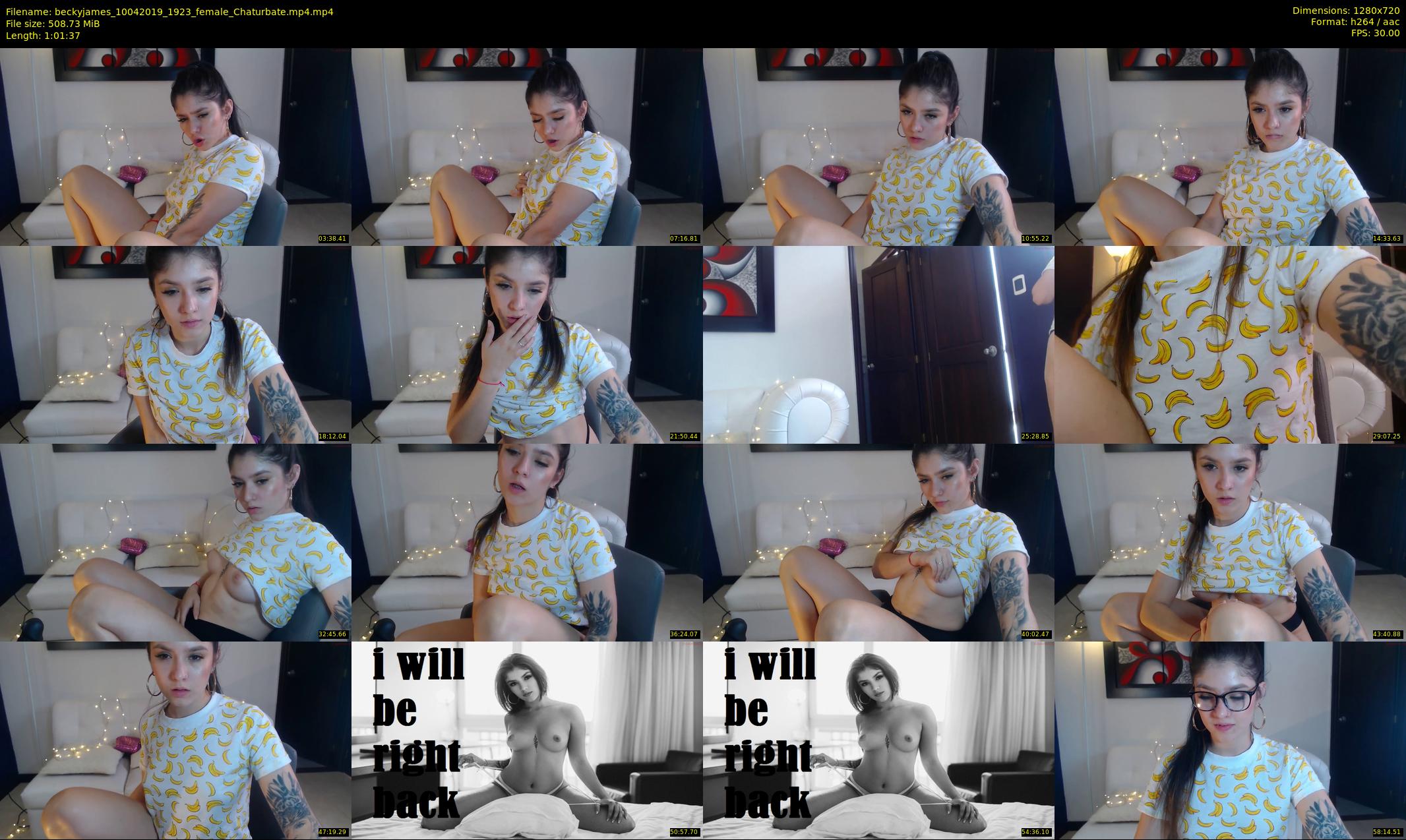 beckyjames — 62 minute Chaturbate female cam show recording, 720p, Apr 10, 2019