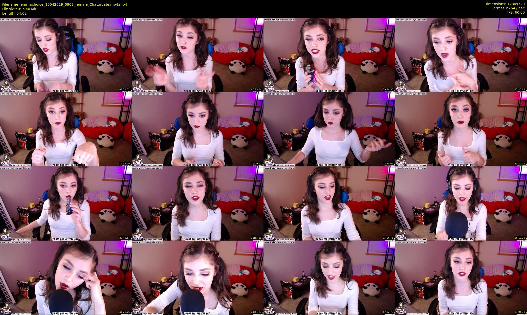 emmachoice — 55 minute Chaturbate female cam show recording, 720p, Apr 10, 2019