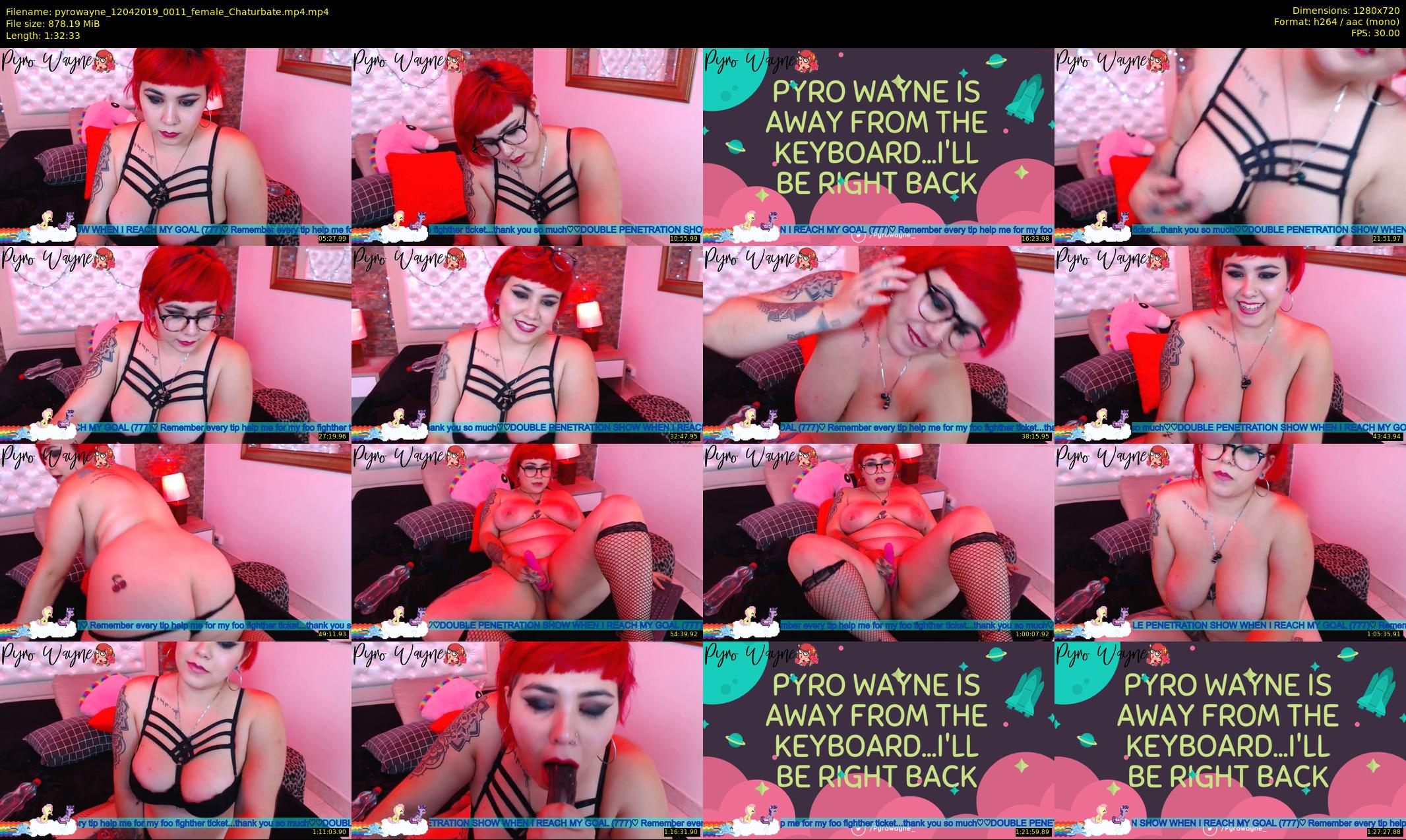 pyrowayne — 93 minute Chaturbate female cam show recording, 720p, Apr 12, 2019