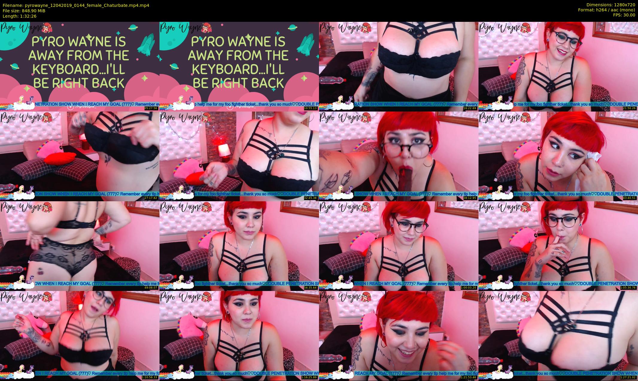 pyrowayne — 93 minute Chaturbate female cam show recording, 720p, Apr 12, 2019