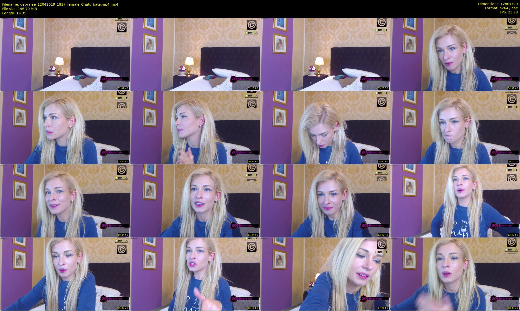 debralee — 20 minute Chaturbate female cam show recording, 720p, Apr 12, 2019