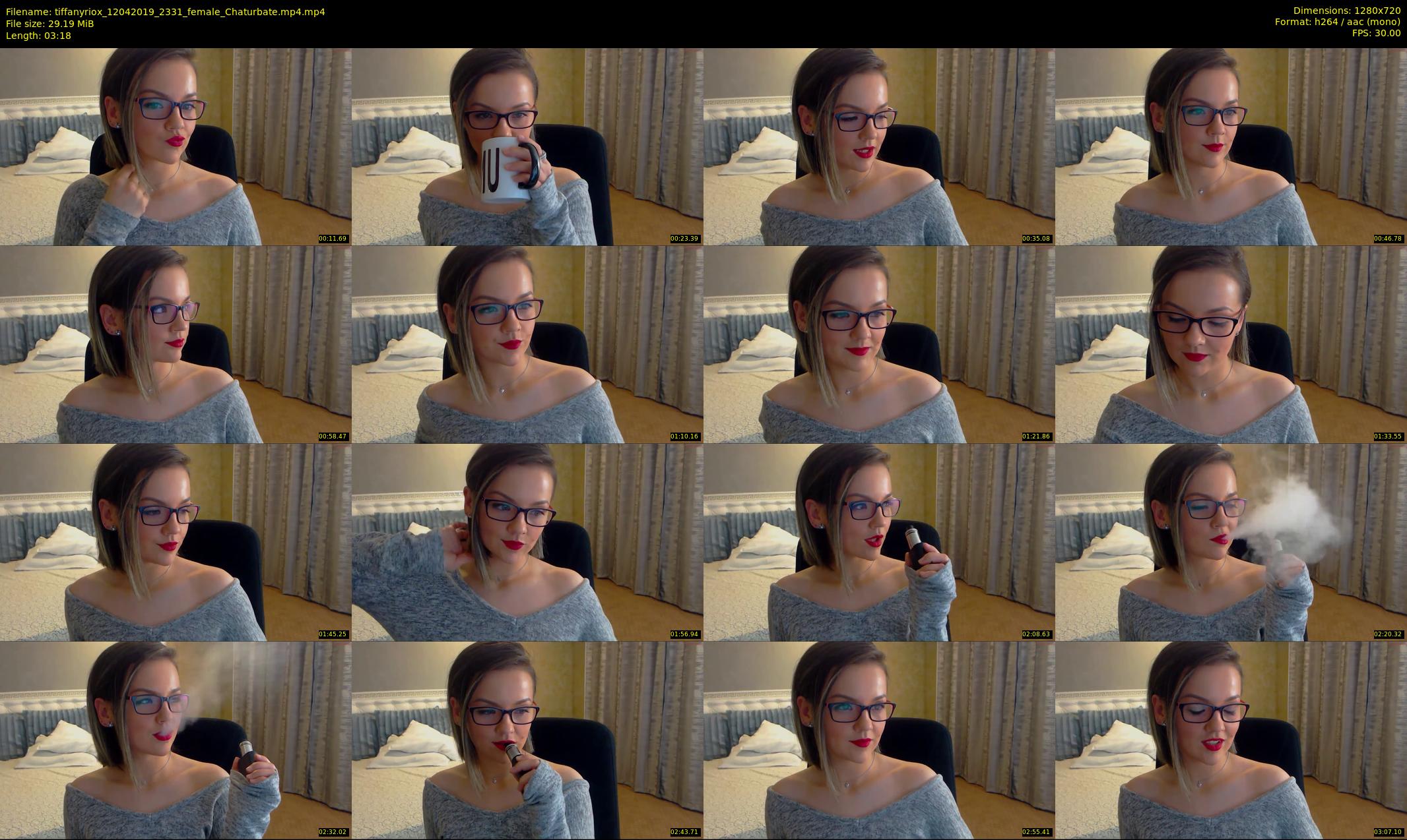 tiffanyriox — 4 minute Chaturbate female cam show recording, 720p, Apr 12, 2019
