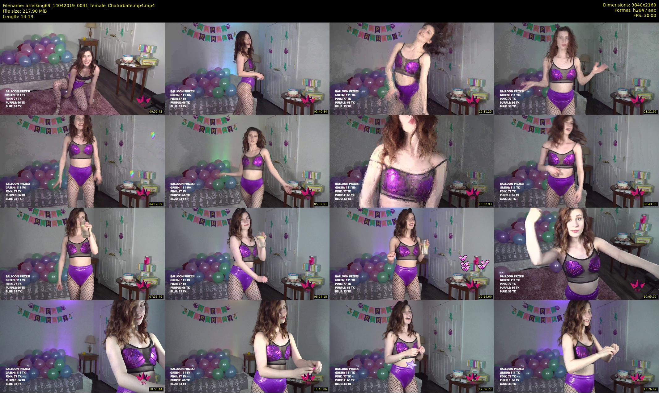 arielking69 — 15 minute Chaturbate female cam show recording, 4K, Apr 14, 2019