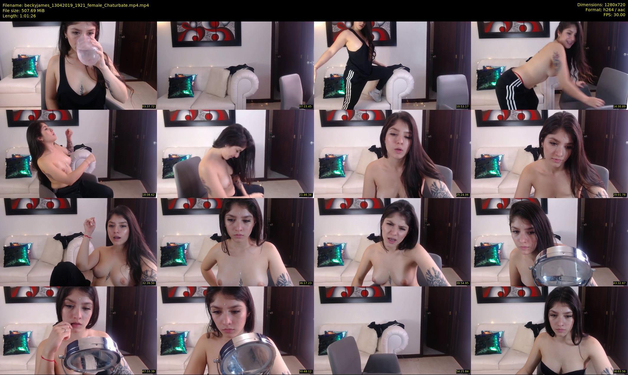 beckyjames — 62 minute Chaturbate female cam show recording, 720p, Apr 13, 2019