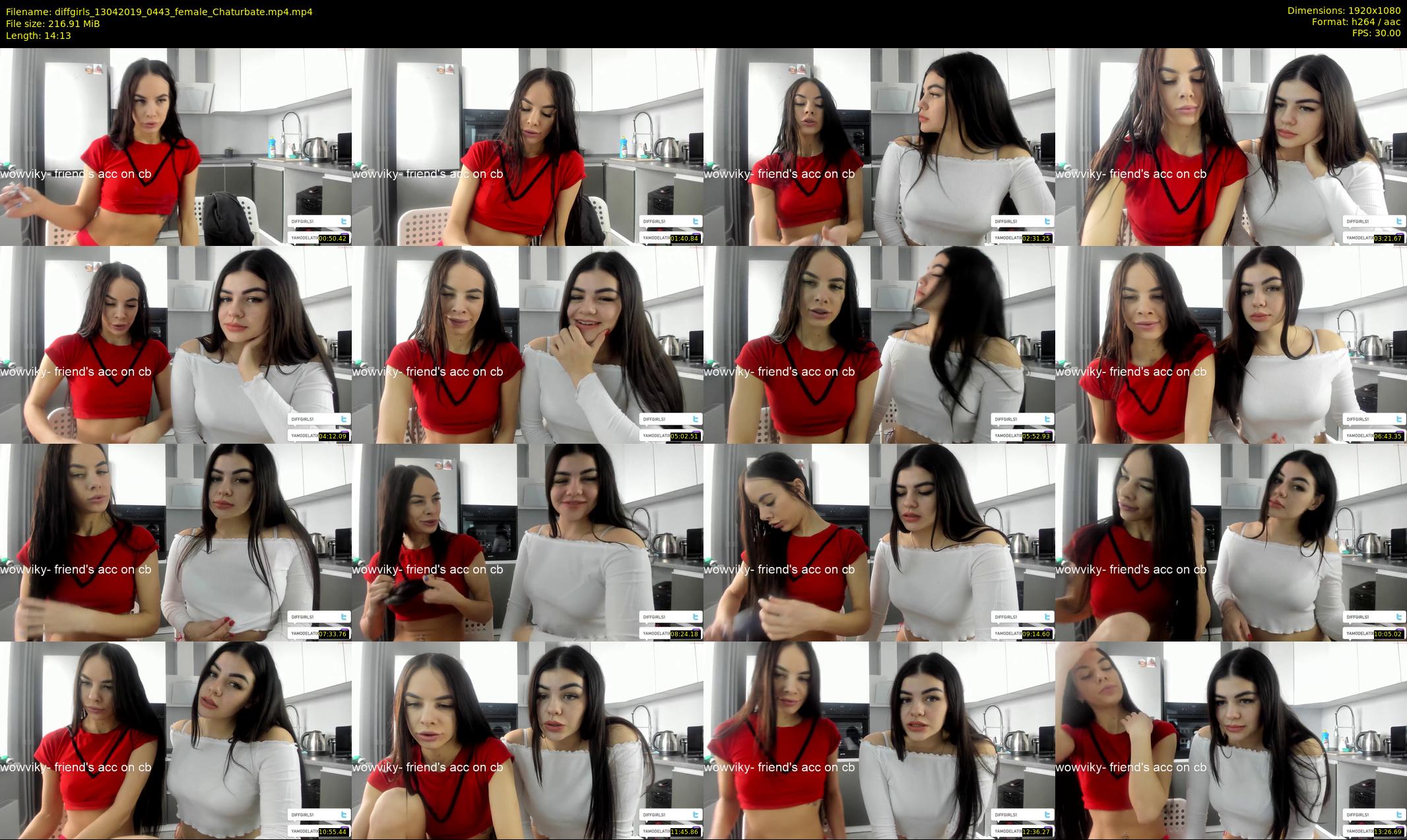 diffgirls — 15 minute Chaturbate female cam show recording, 1080p, Apr 13, 2019