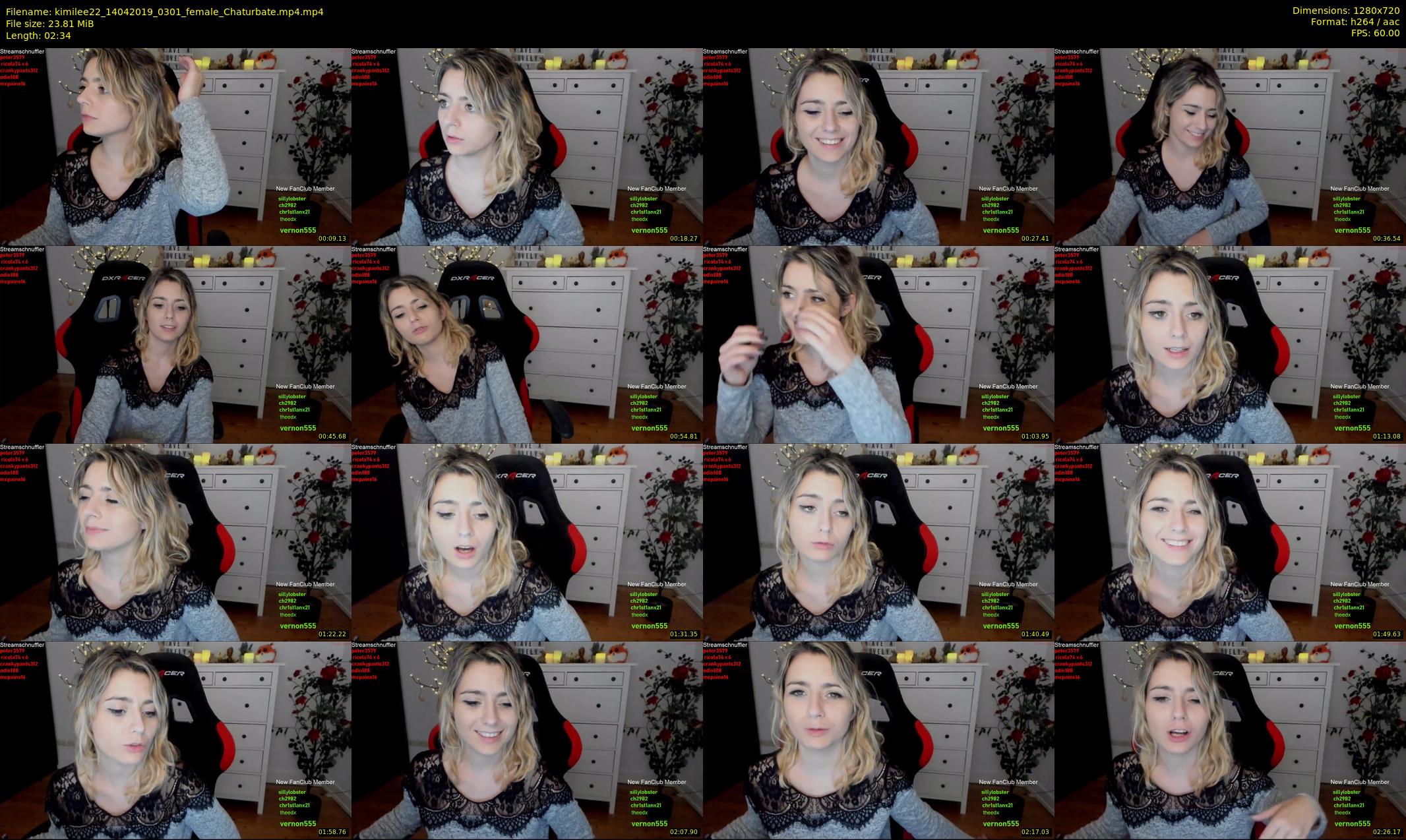 kimilee22 — 3 minute Chaturbate female cam show recording, 720p, Apr 14, 2019