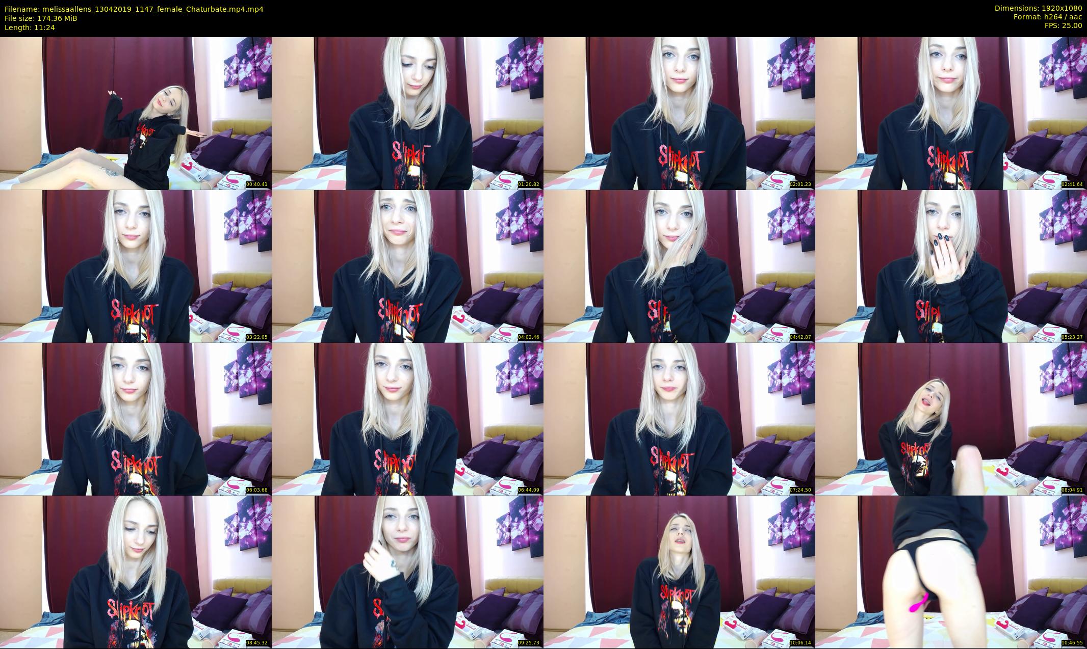 melissaallens — 12 minute Chaturbate female cam show recording, 1080p, Apr 13, 2019