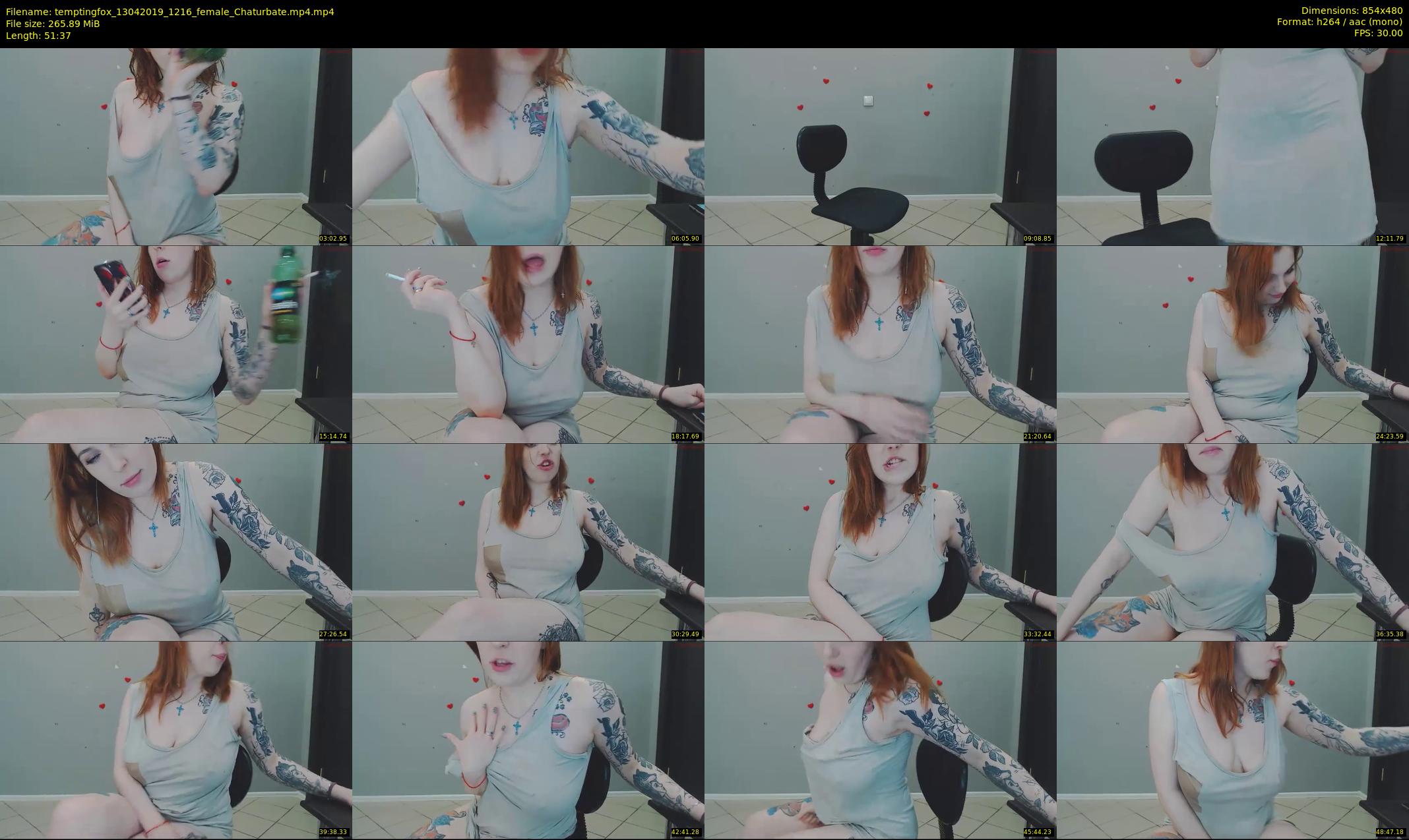 temptingfox — 52 minute Chaturbate female cam show recording, 480p, Apr 13, 2019