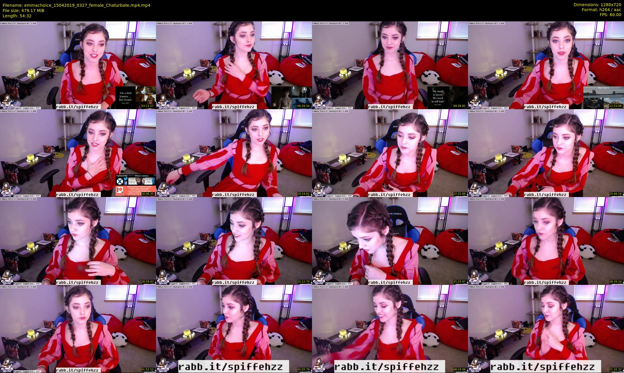 emmachoice — 55 minute Chaturbate female cam show recording, 720p, Apr 15, 2019