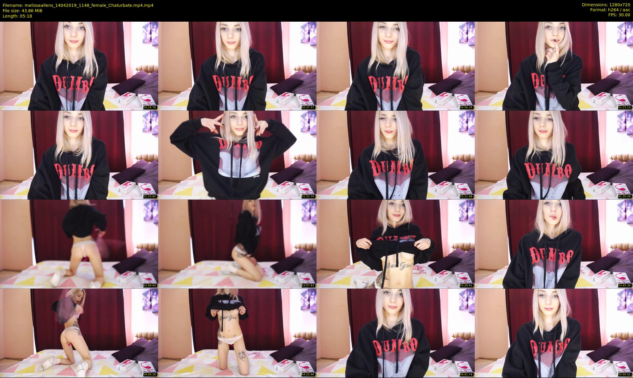 melissaallens — 6 minute Chaturbate female cam show recording, 720p, Apr 14, 2019