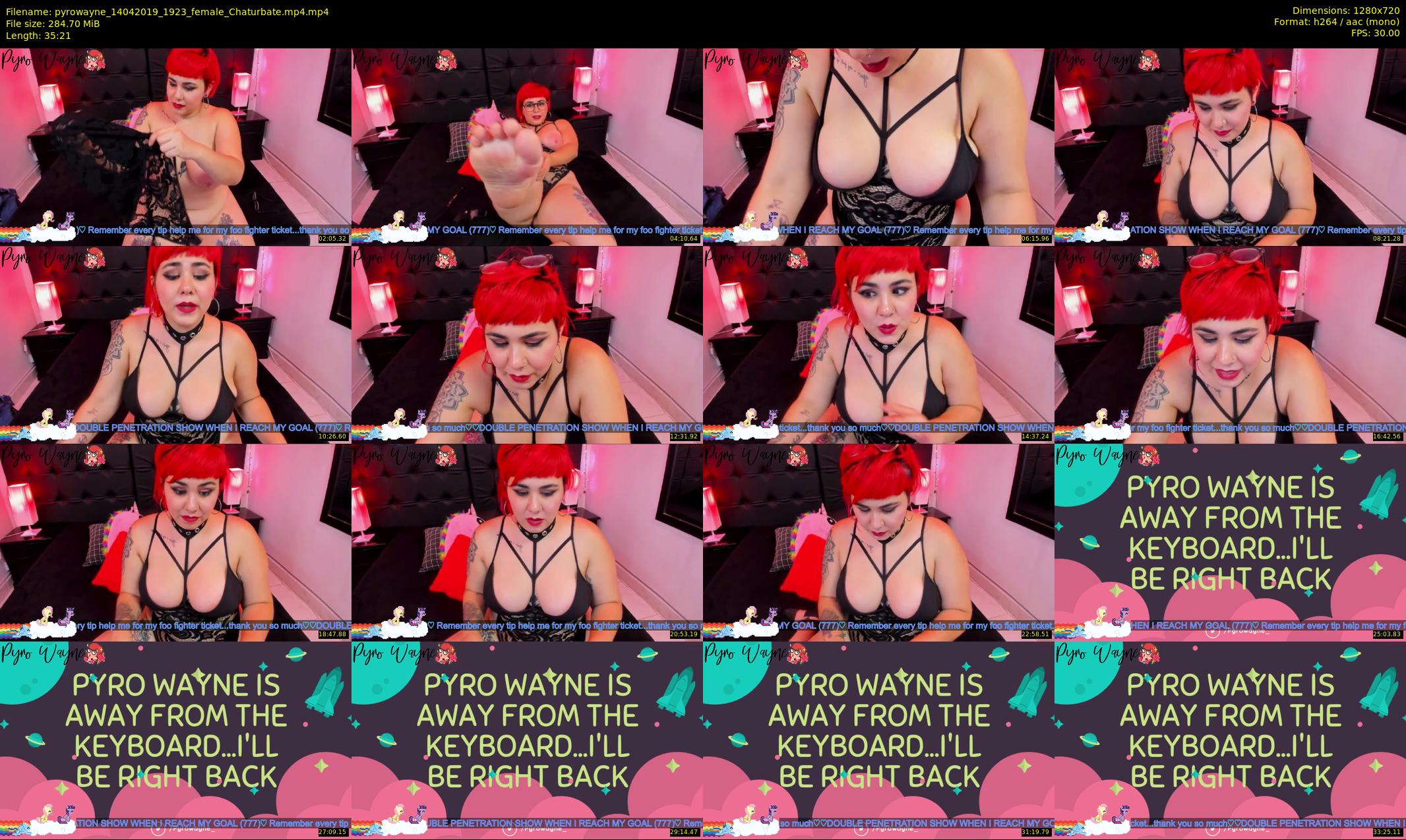 pyrowayne — 36 minute Chaturbate female cam show recording, 720p, Apr 14, 2019