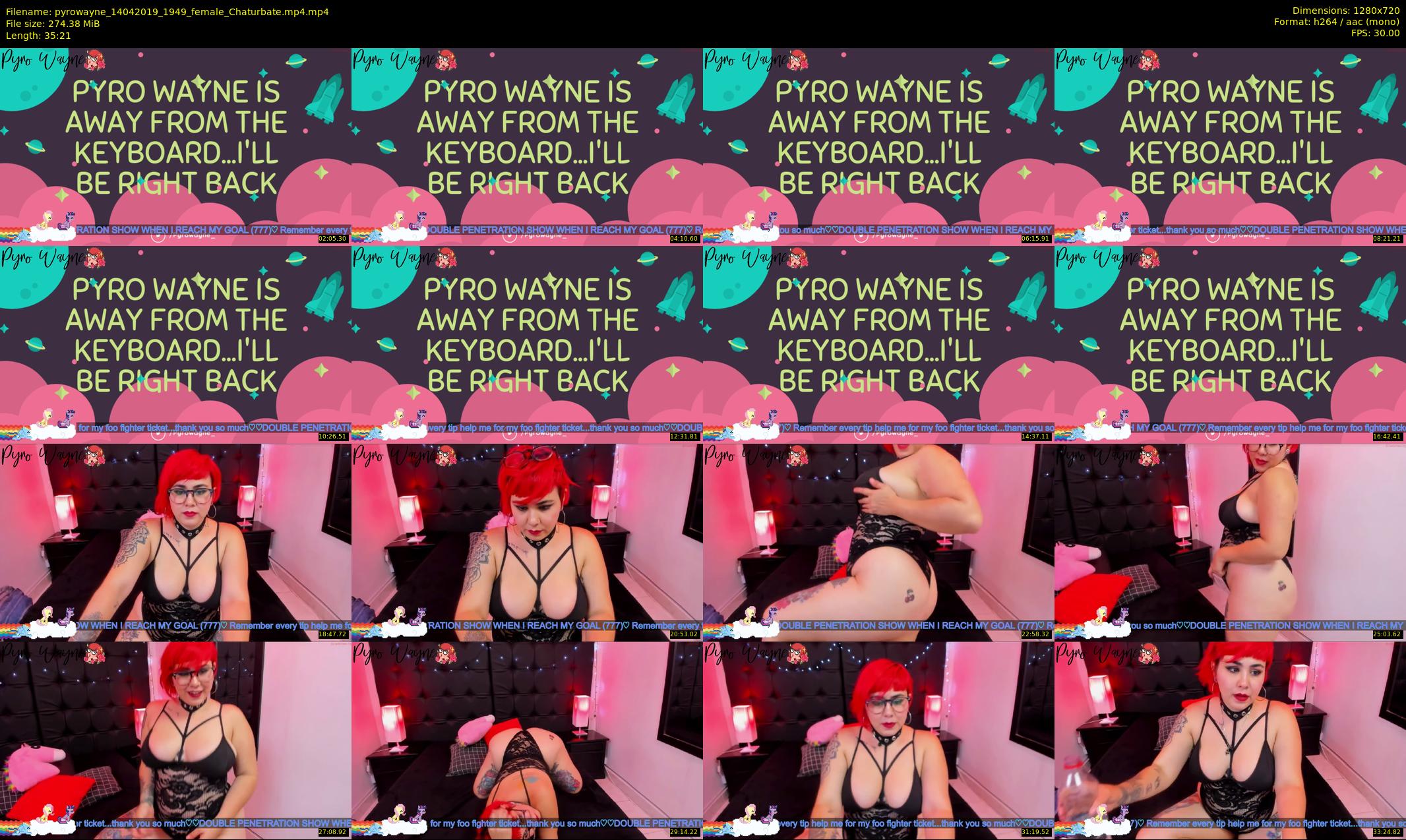 pyrowayne — 36 minute Chaturbate female cam show recording, 720p, Apr 14, 2019