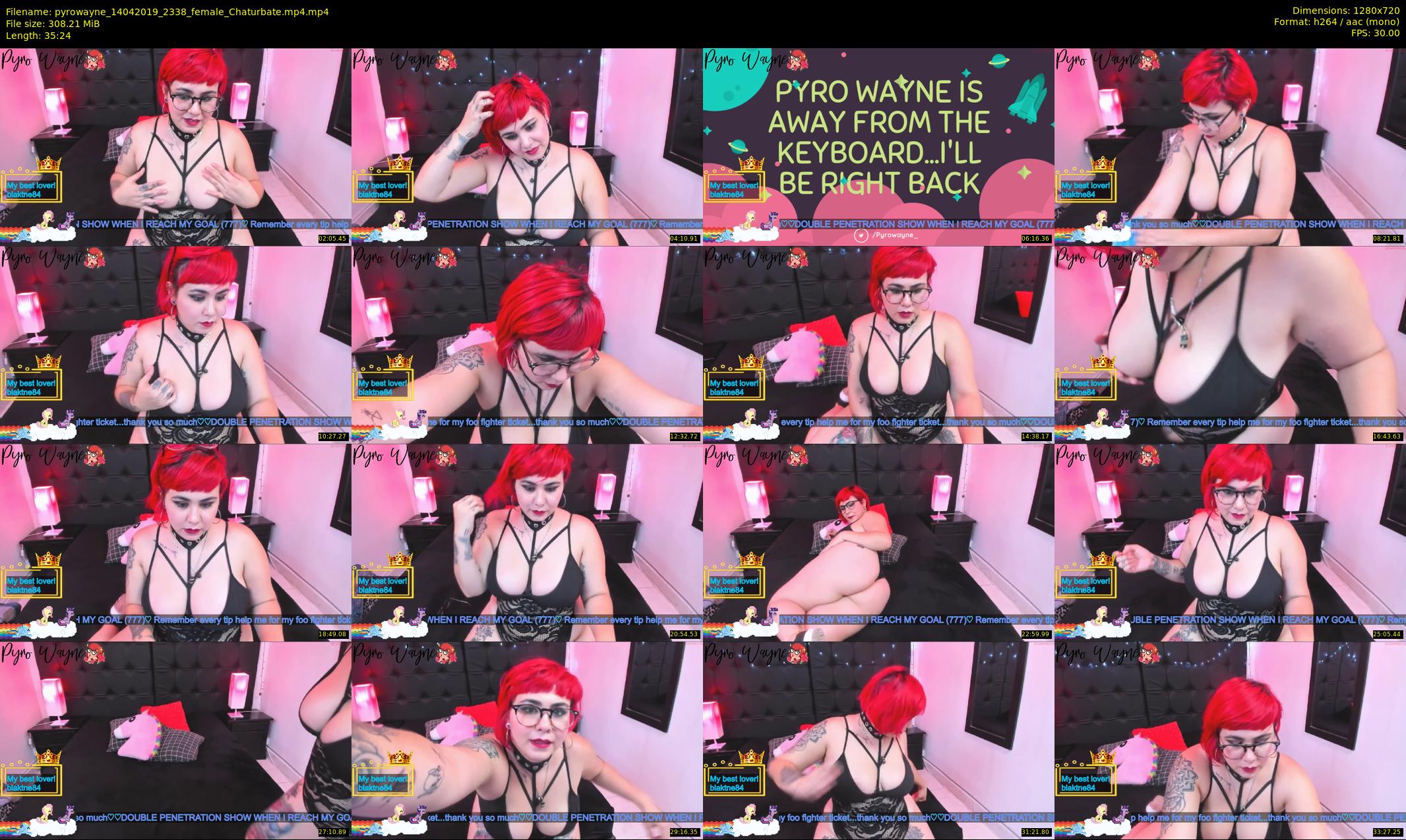 pyrowayne — 36 minute Chaturbate female cam show recording, 720p, Apr 14, 2019