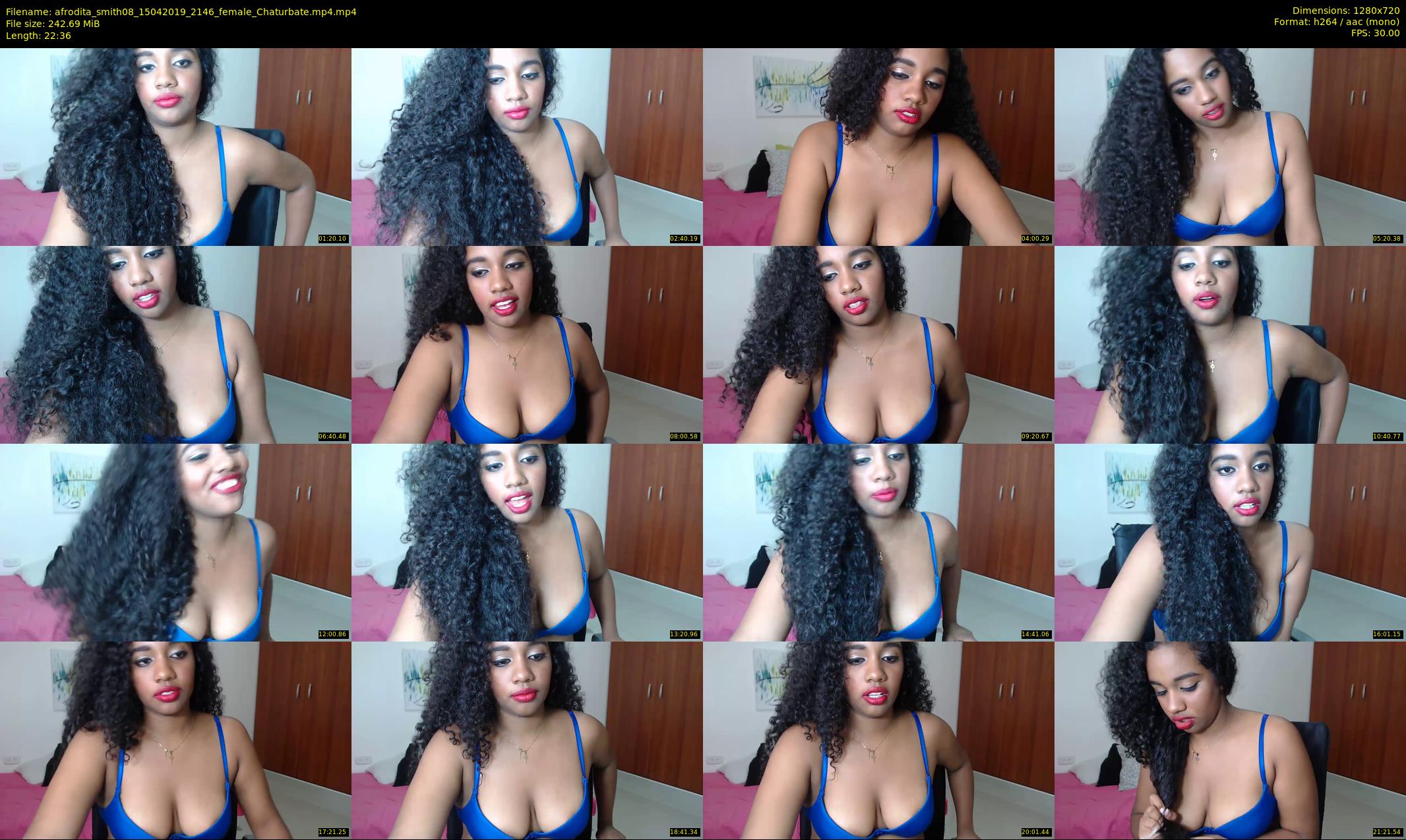 afrodita_smith08 — 23 minute Chaturbate female cam show recording, 720p, Apr 15, 2019