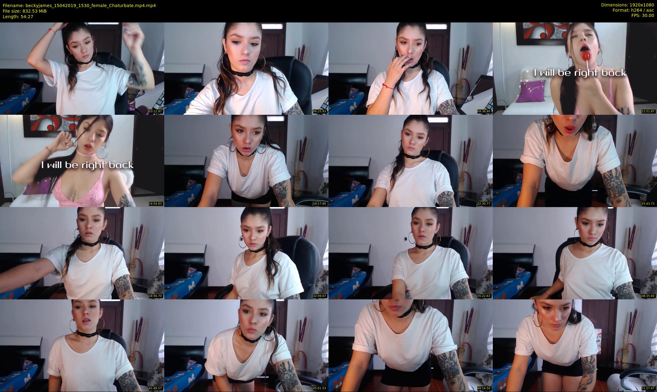 beckyjames — 55 minute Chaturbate female cam show recording, 1080p, Apr 15, 2019