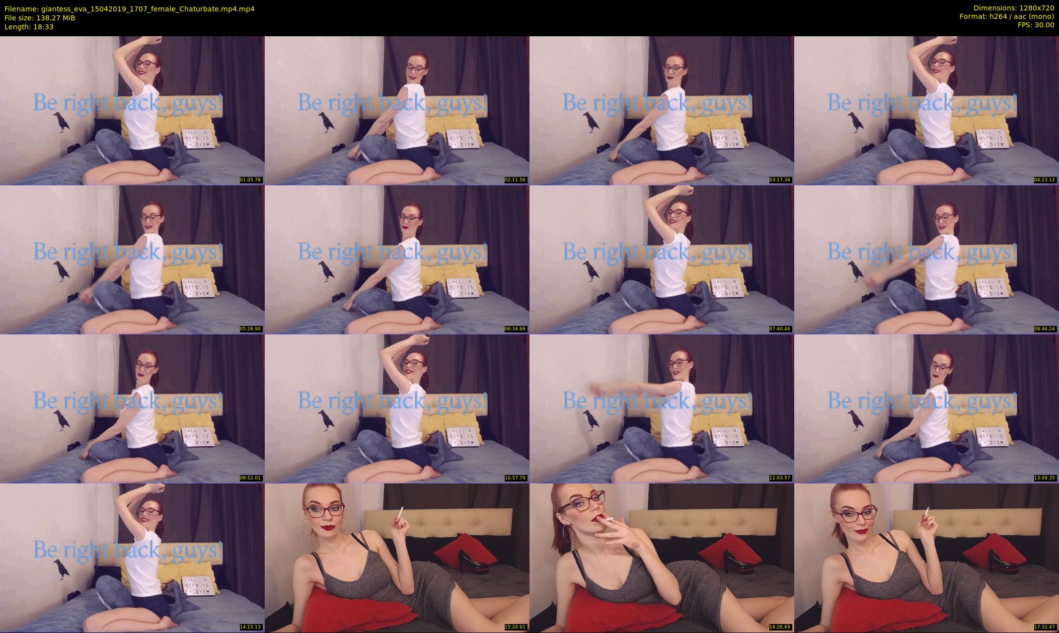giantess_eva — 19 minute Chaturbate female cam show recording, 720p, Apr 15, 2019