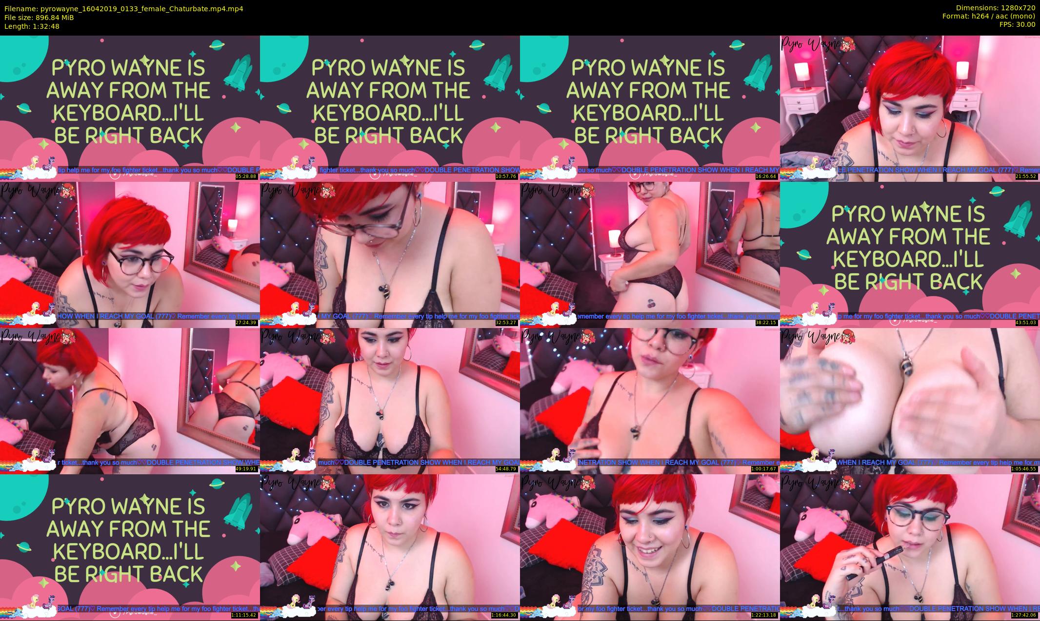 pyrowayne — 93 minute Chaturbate female cam show recording, 720p, Apr 16, 2019