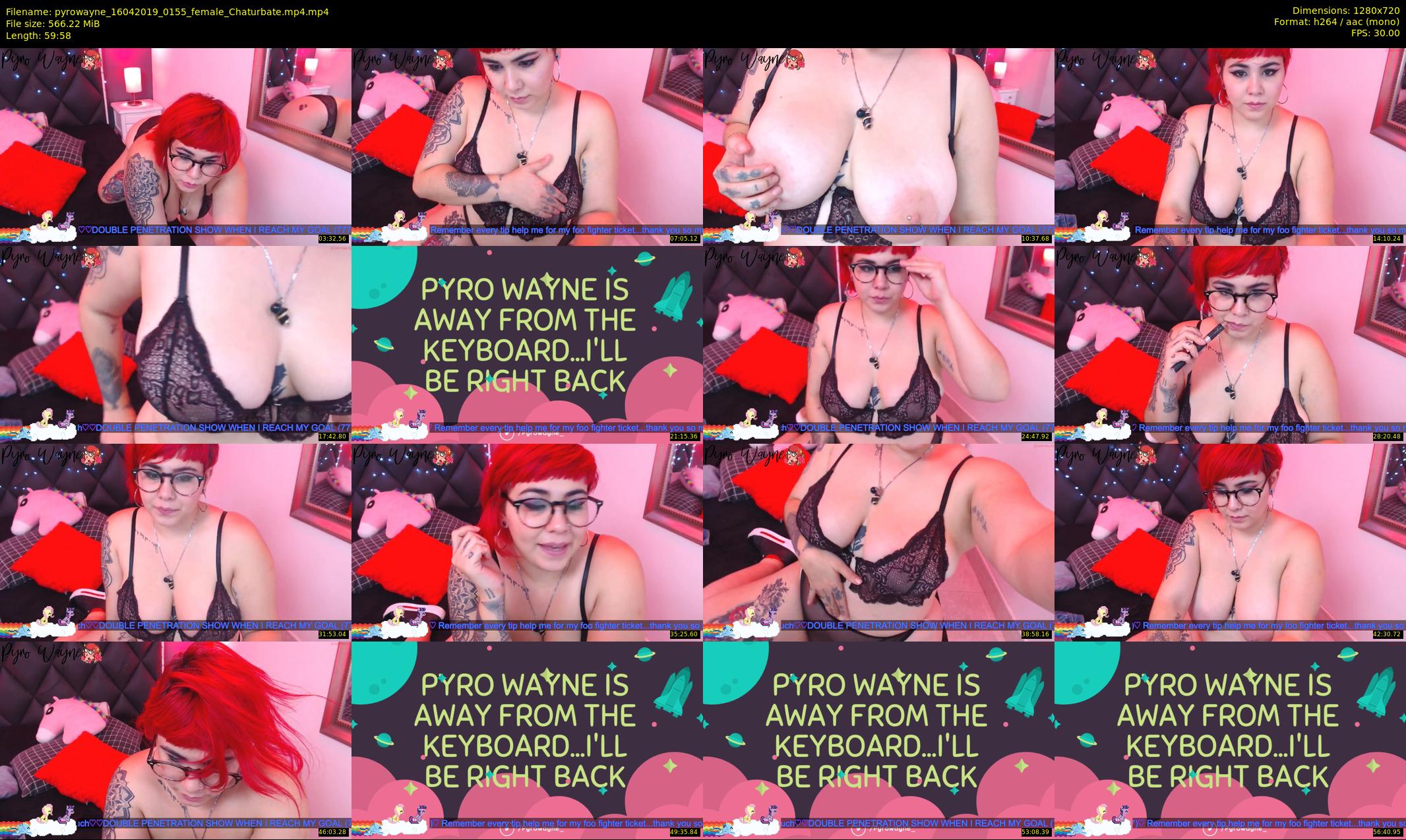 pyrowayne — 60 minute Chaturbate female cam show recording, 720p, Apr 16, 2019