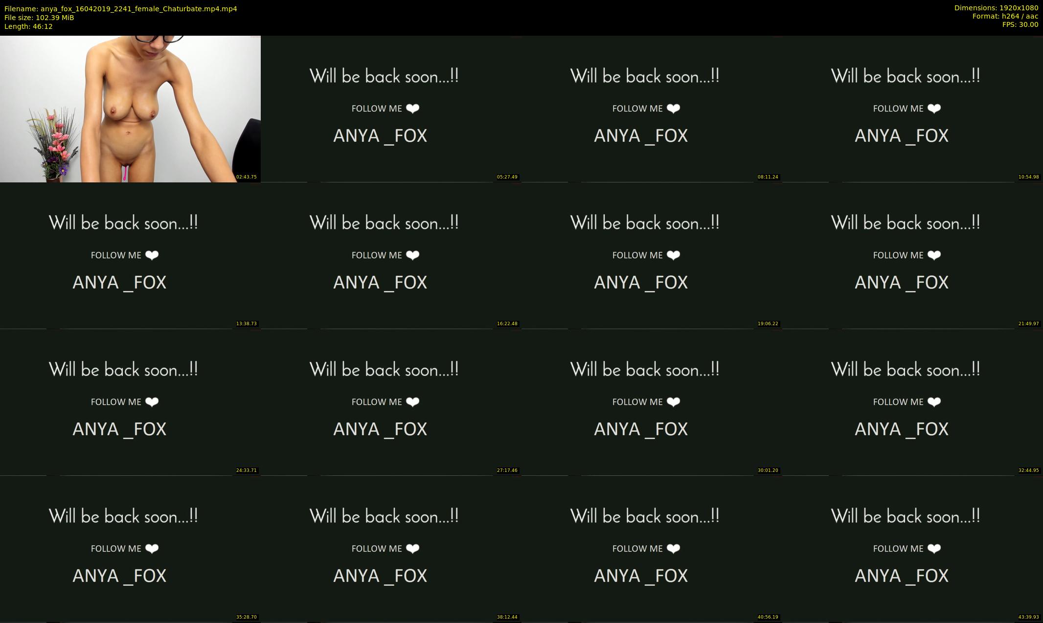 anya_fox — 47 minute Chaturbate female cam show recording, 1080p, Apr 16, 2019