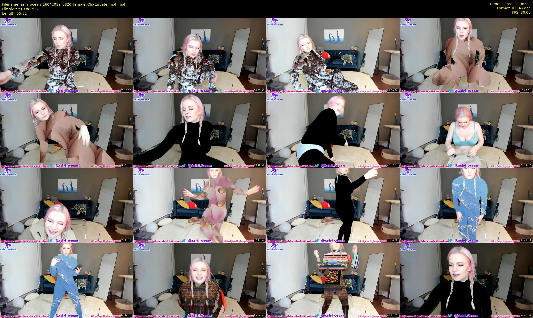 asiri_ocean — 56 minute Chaturbate female cam show recording, 720p, Apr 16, 2019