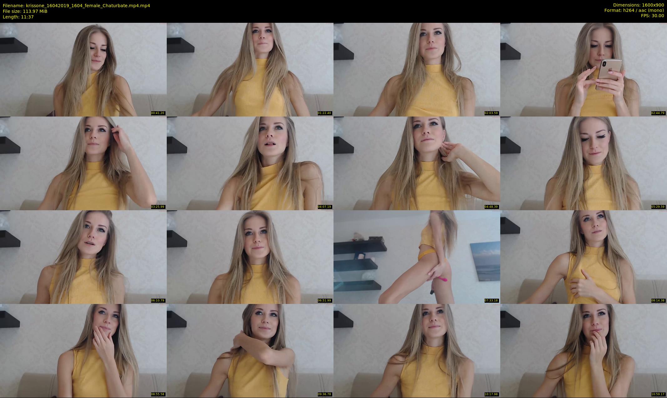 krissone — 12 minute Chaturbate female cam show recording, 720p, Apr 16, 2019