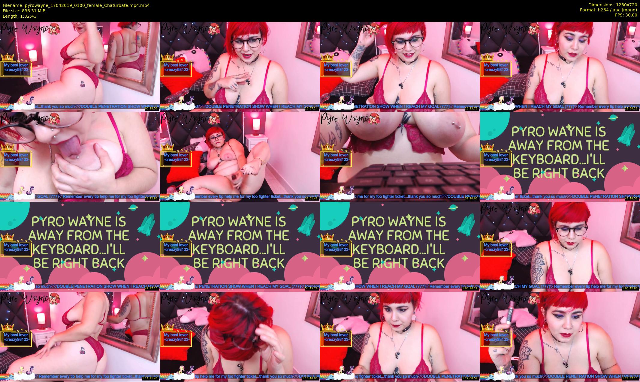 pyrowayne — 93 minute Chaturbate female cam show recording, 720p, Apr 17, 2019
