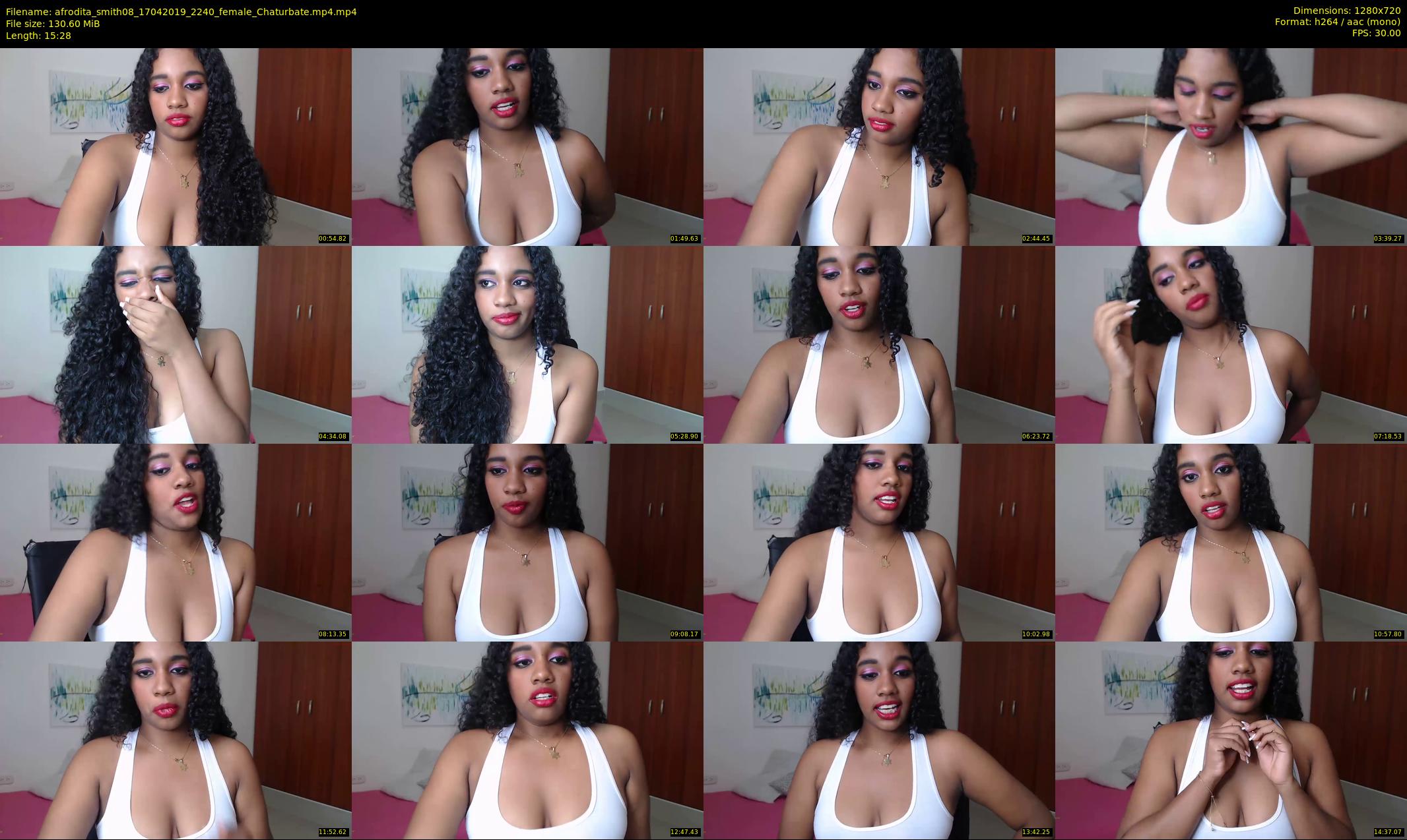 afrodita_smith08 — 16 minute Chaturbate female cam show recording, 720p, Apr 17, 2019