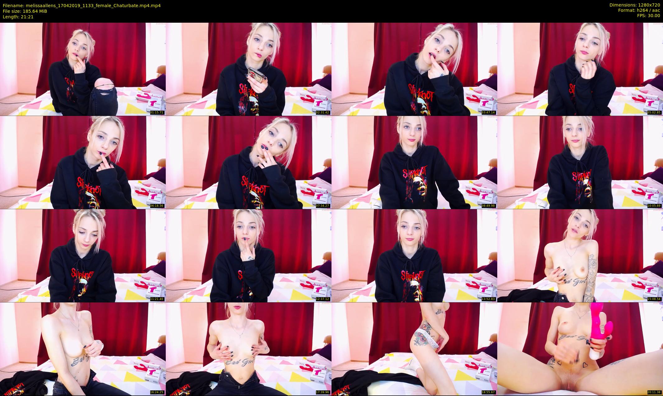 melissaallens — 22 minute Chaturbate female cam show recording, 720p, Apr 17, 2019