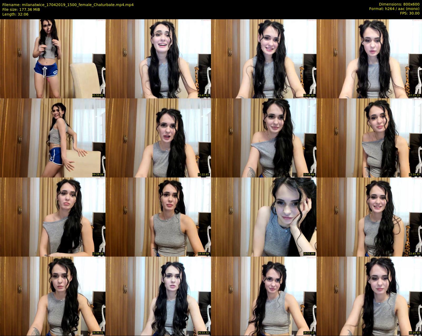 milanatwice — 33 minute Chaturbate female cam show recording, 480p, Apr 17, 2019