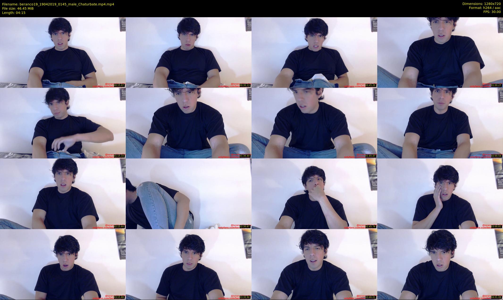 beranco19 — 5 minute Chaturbate male cam show recording, 720p, Apr 19, 2019