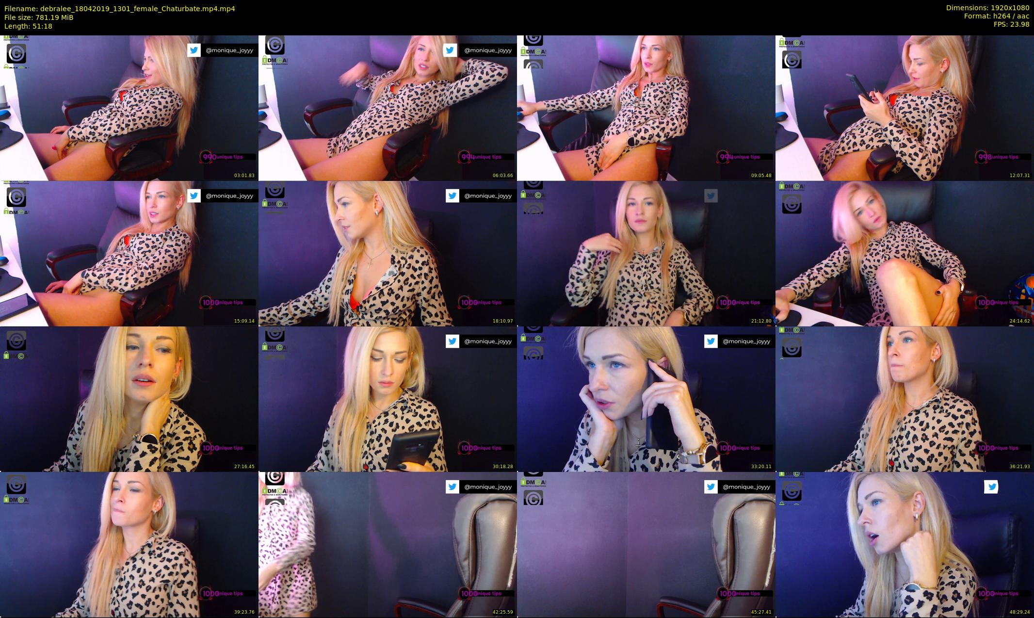 debralee — 52 minute Chaturbate female cam show recording, 1080p, Apr 18, 2019